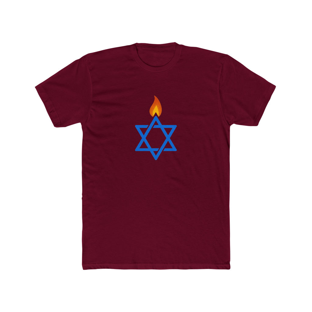 Fire Stars Of David Unisex Cotton Crew Tee - American Zionist