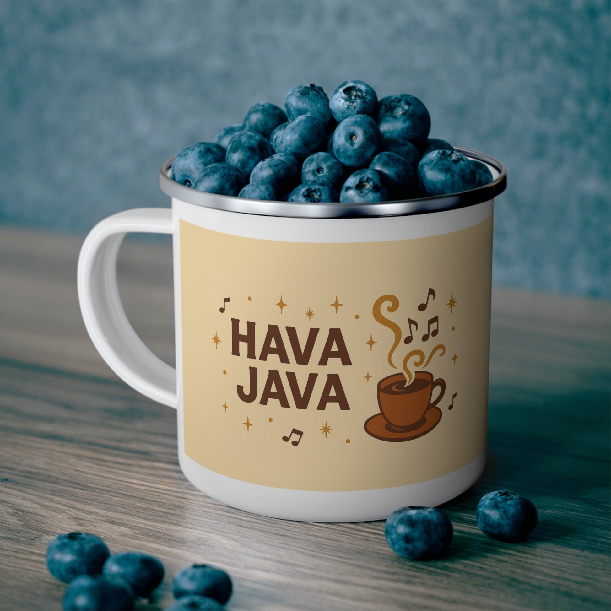 Hava Java Enamel Camping Mug - American Zionist