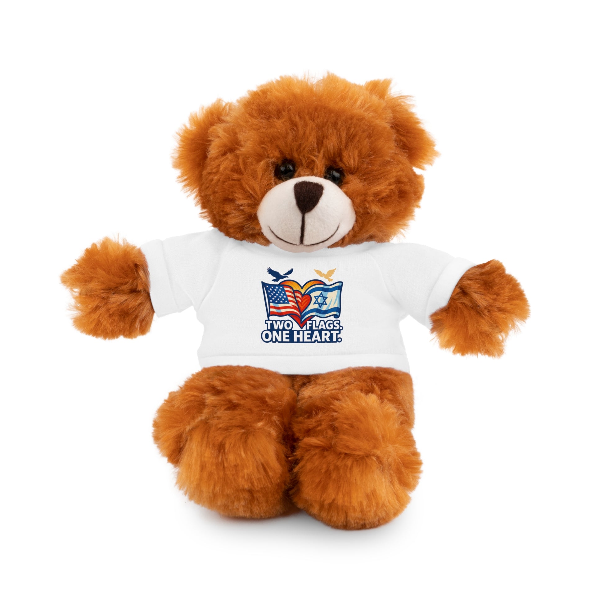 Two Flags. One Heart Stuffed Animals with Tee - American Zionist