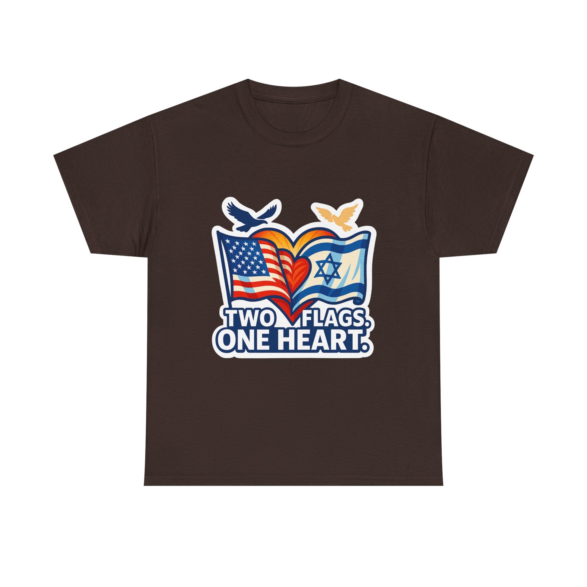 Two Flags One Heart Unisex Heavy Cotton Tee - American Zionist