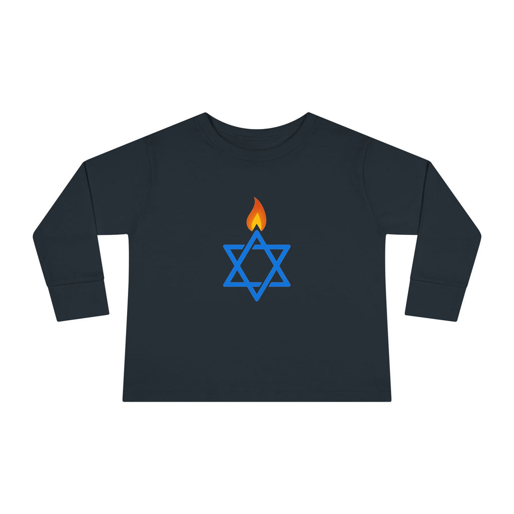 Fire Stars Of David Toddler Long Sleeve Tee - American Zionist