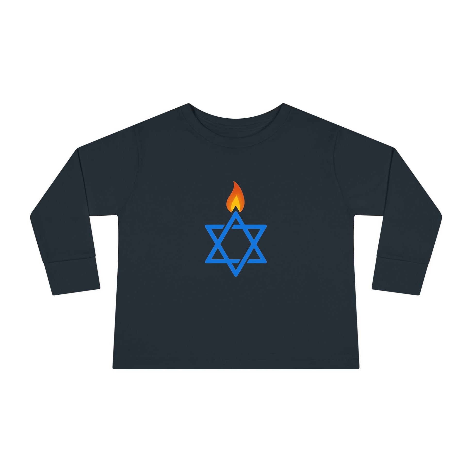 Fire Stars Of David Toddler Long Sleeve Tee - American Zionist
