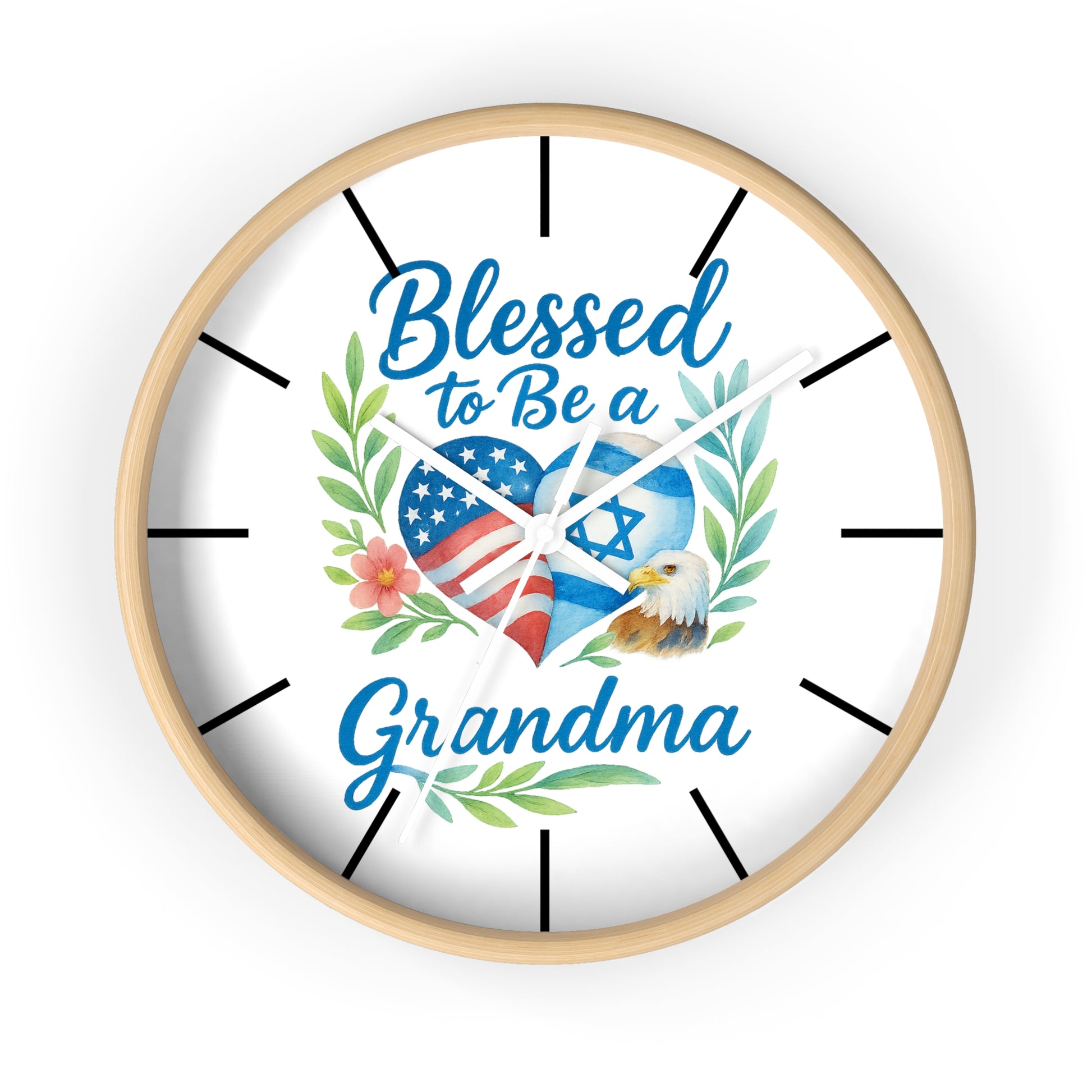 Blessed To Be A Grandma Wall Clock - American Zionist