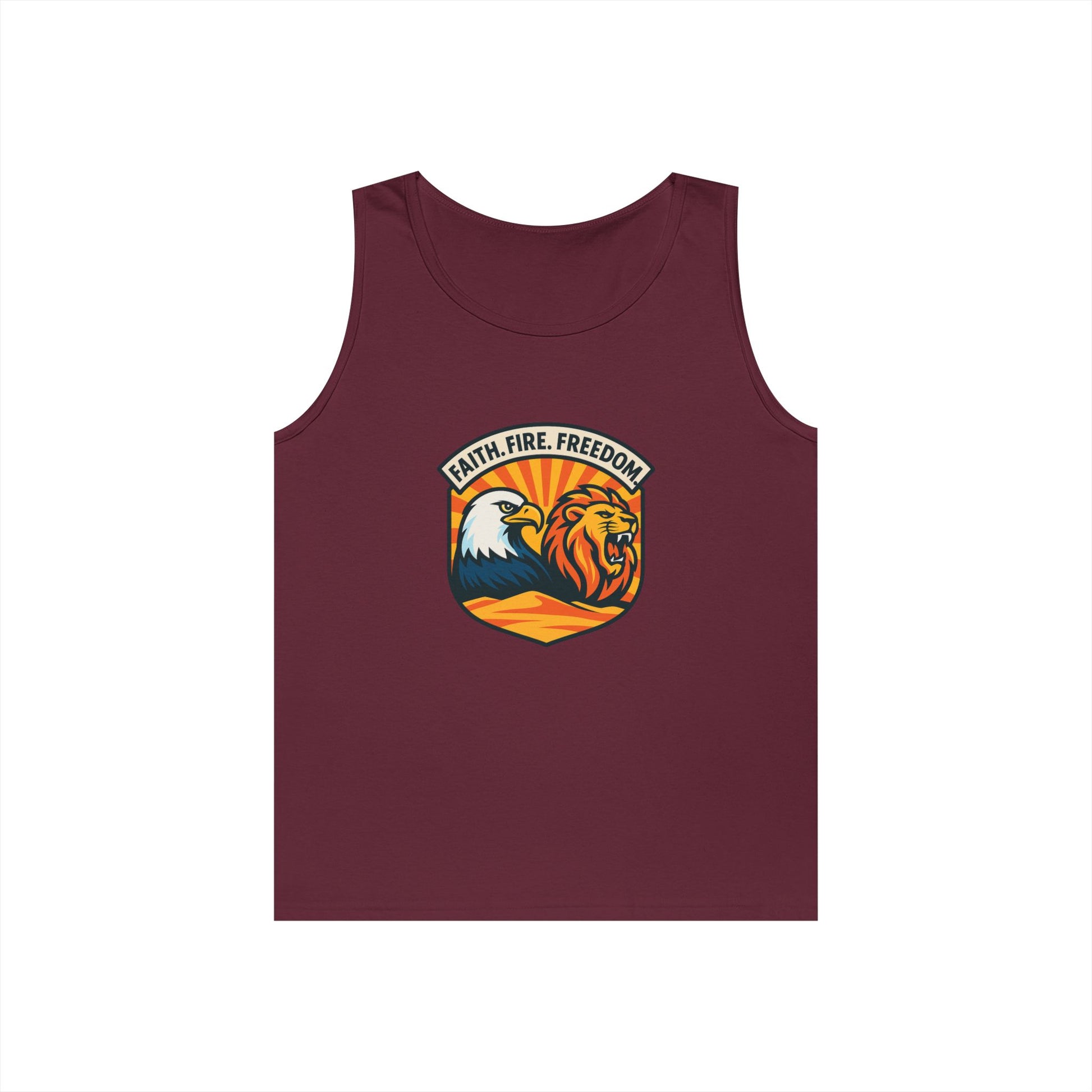 Lions Eagles Rise Unisex Heavy Cotton Tank Top - American Zionist