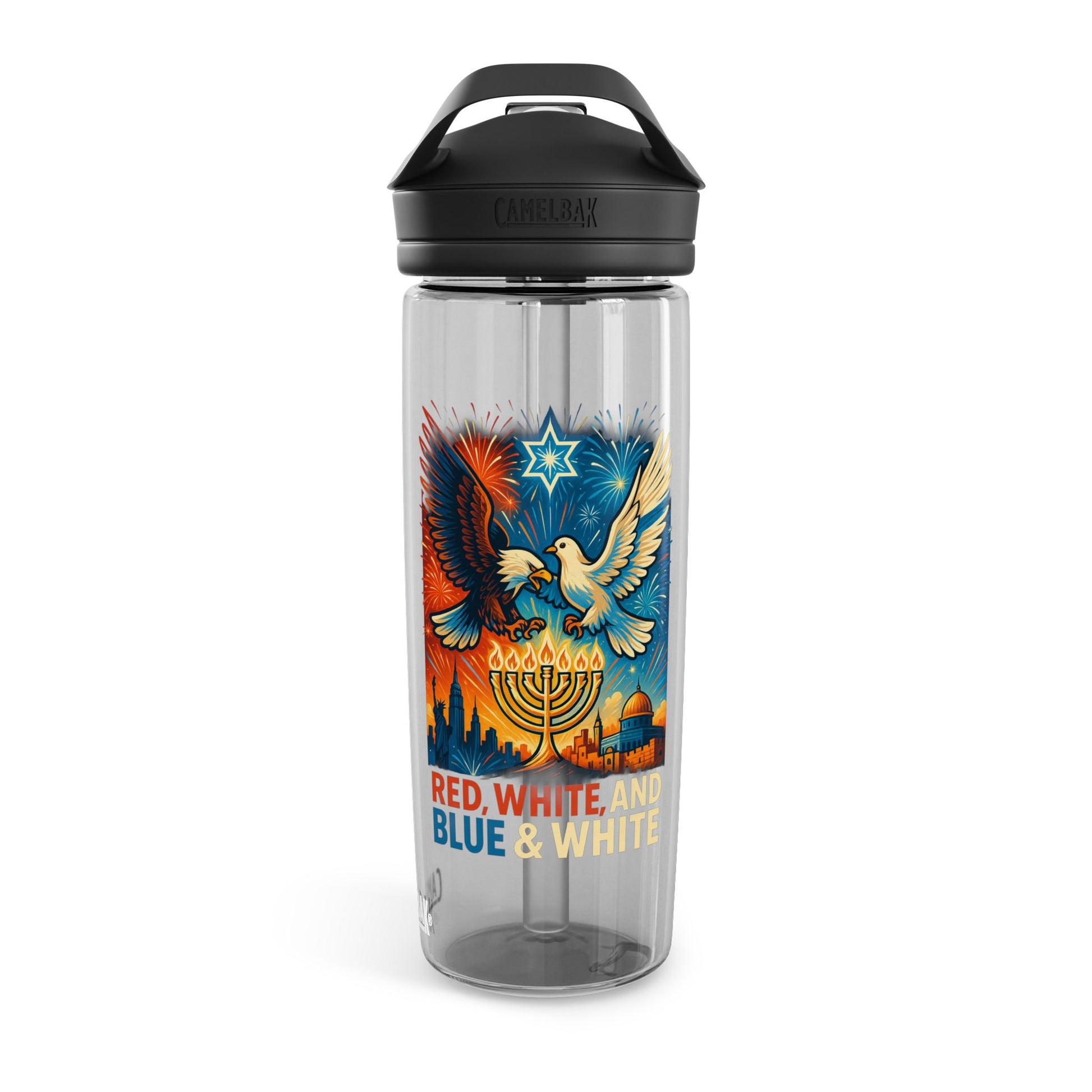 Red White And Blue Water Bottle, 20oz\25oz - American Zionist