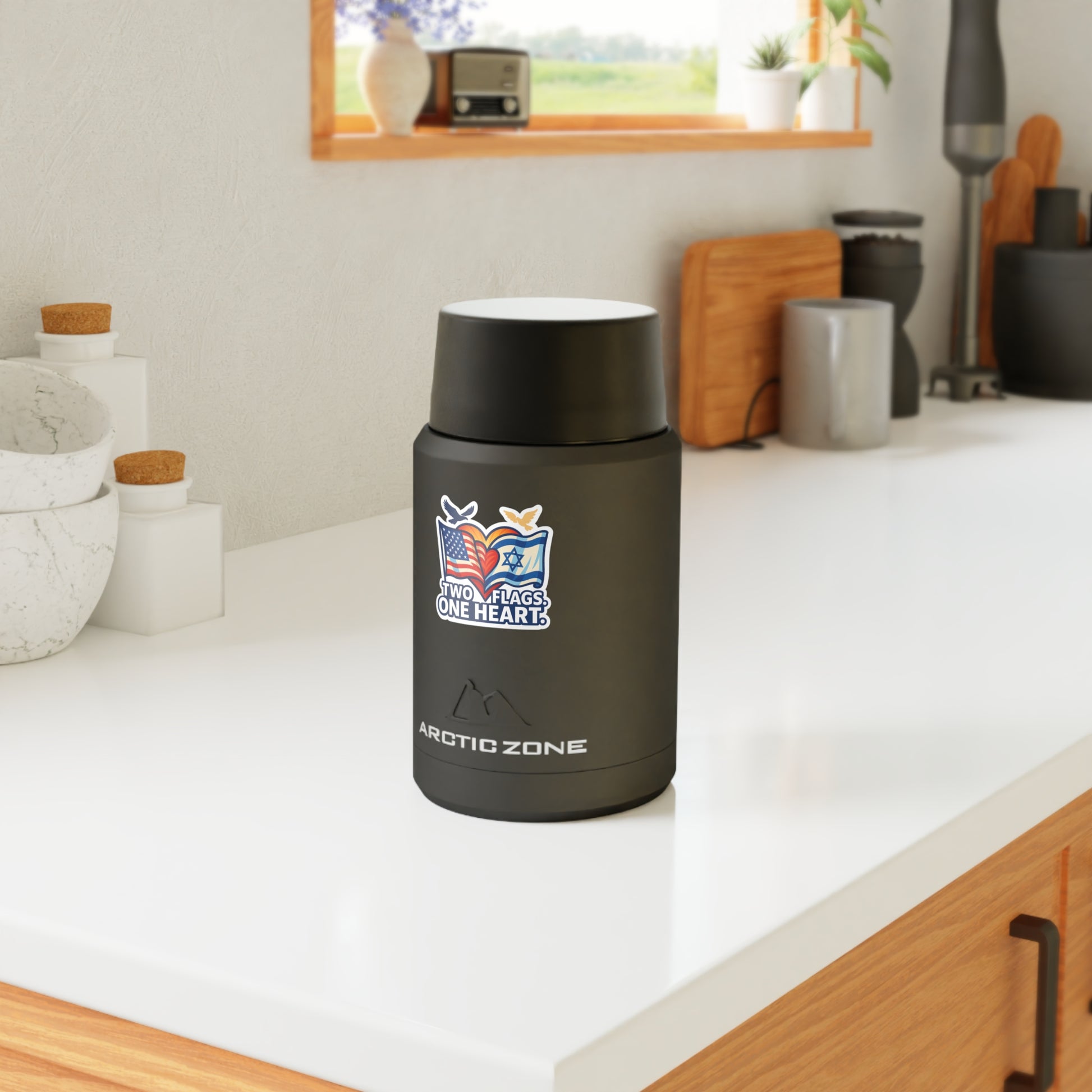 Two Flags. One Heart Titan Copper Insulated Food Storage - American Zionist
