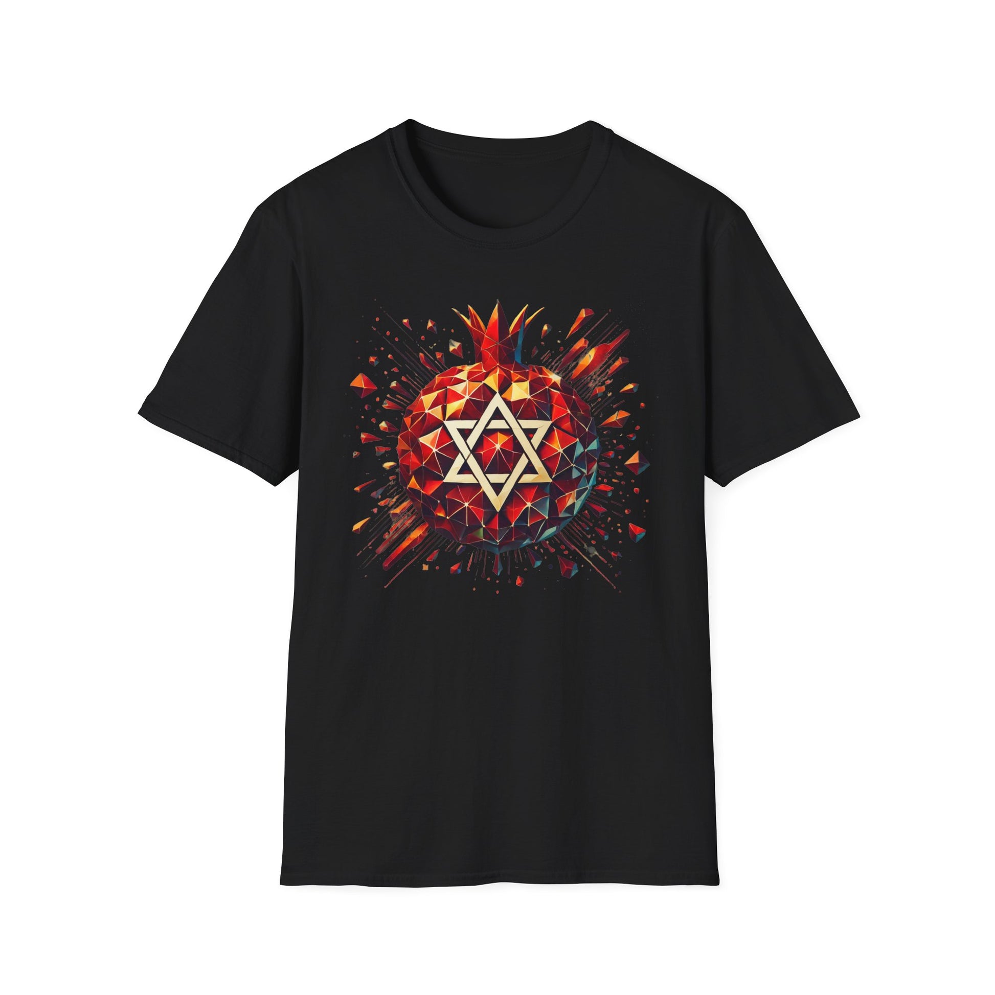 Pomegranate Star of David Unisex Softstyle T-Shirt - American Zionist