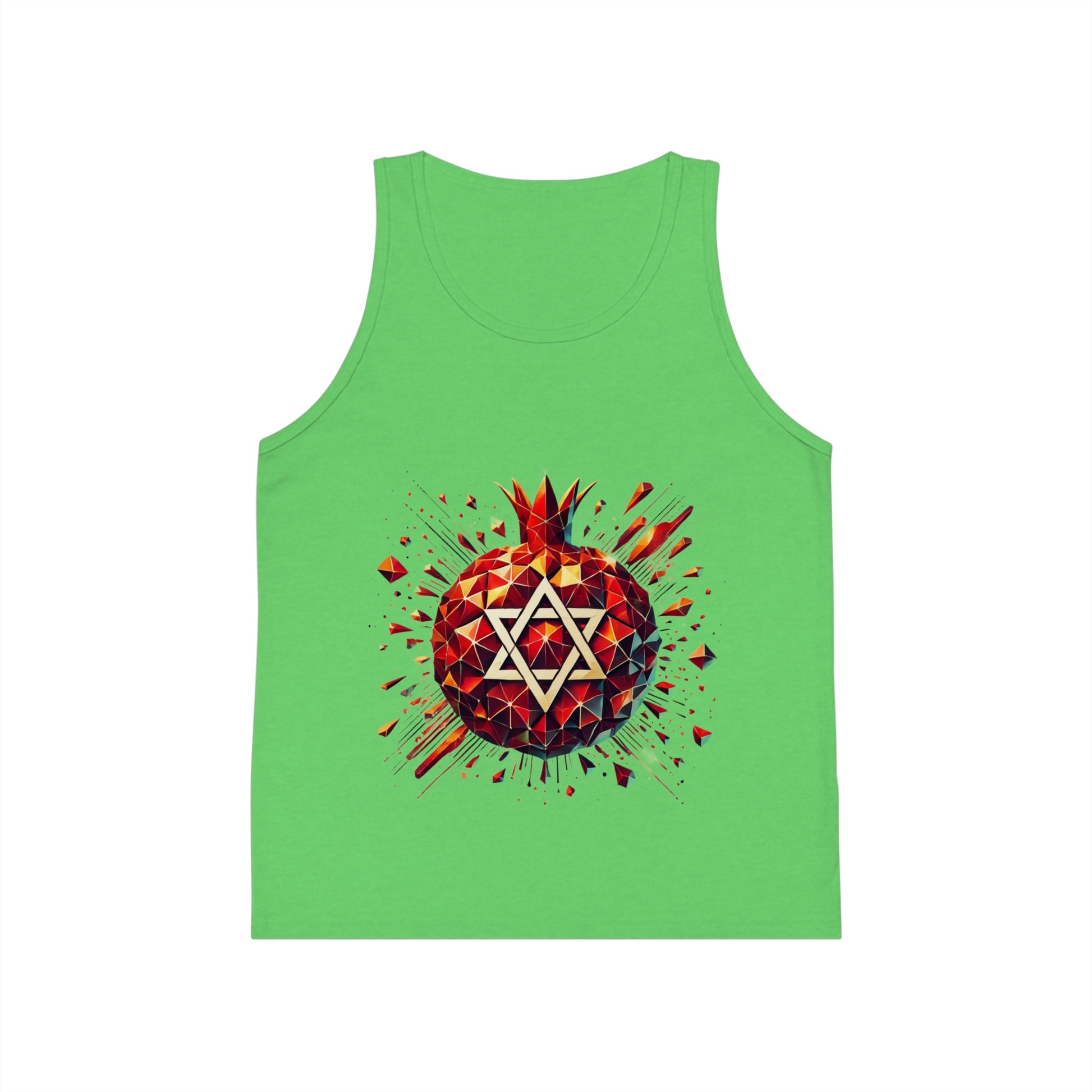 Pomegranate Star of David Kid's Jersey Tank Top - American Zionist