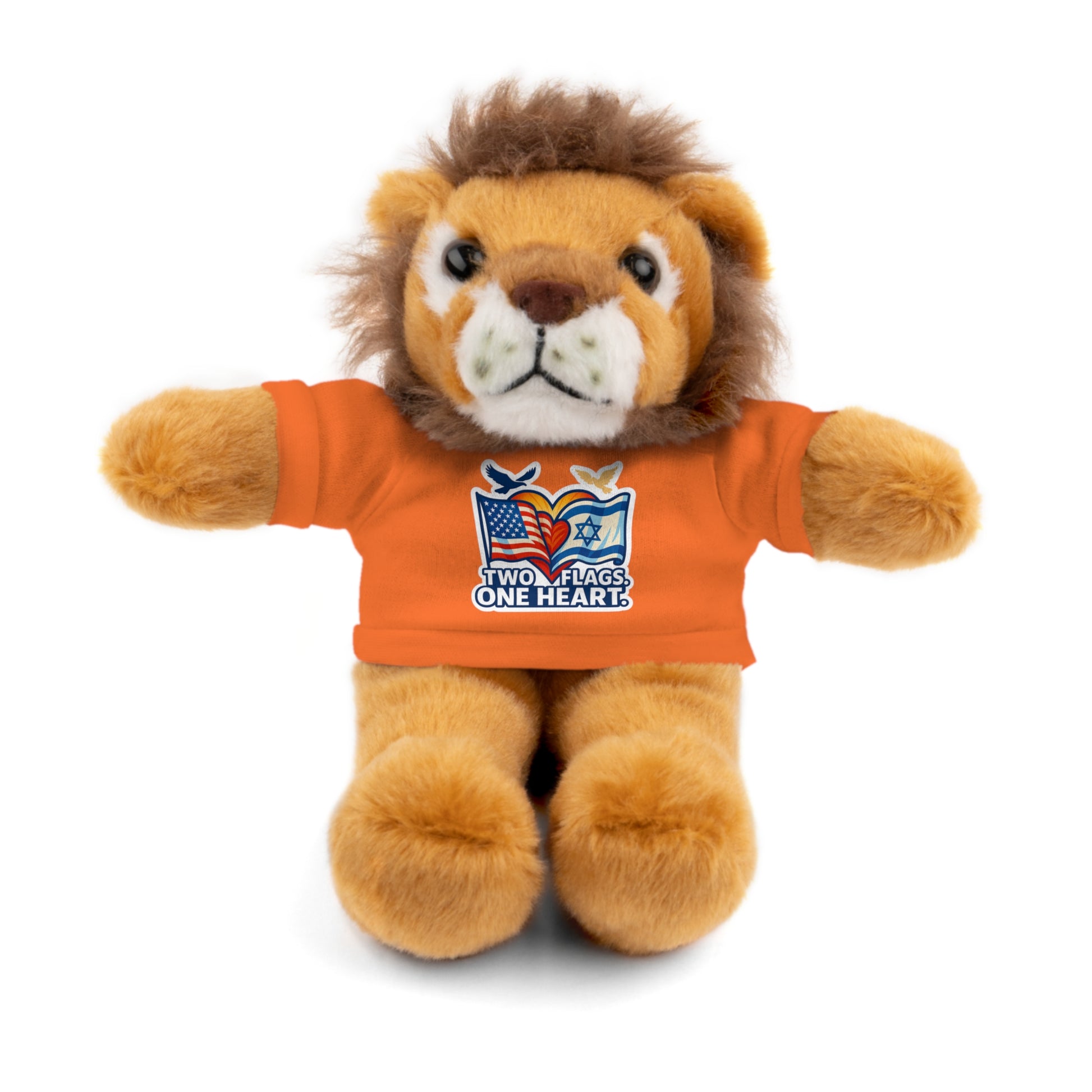 Two Flags. One Heart Stuffed Animals with Tee - American Zionist