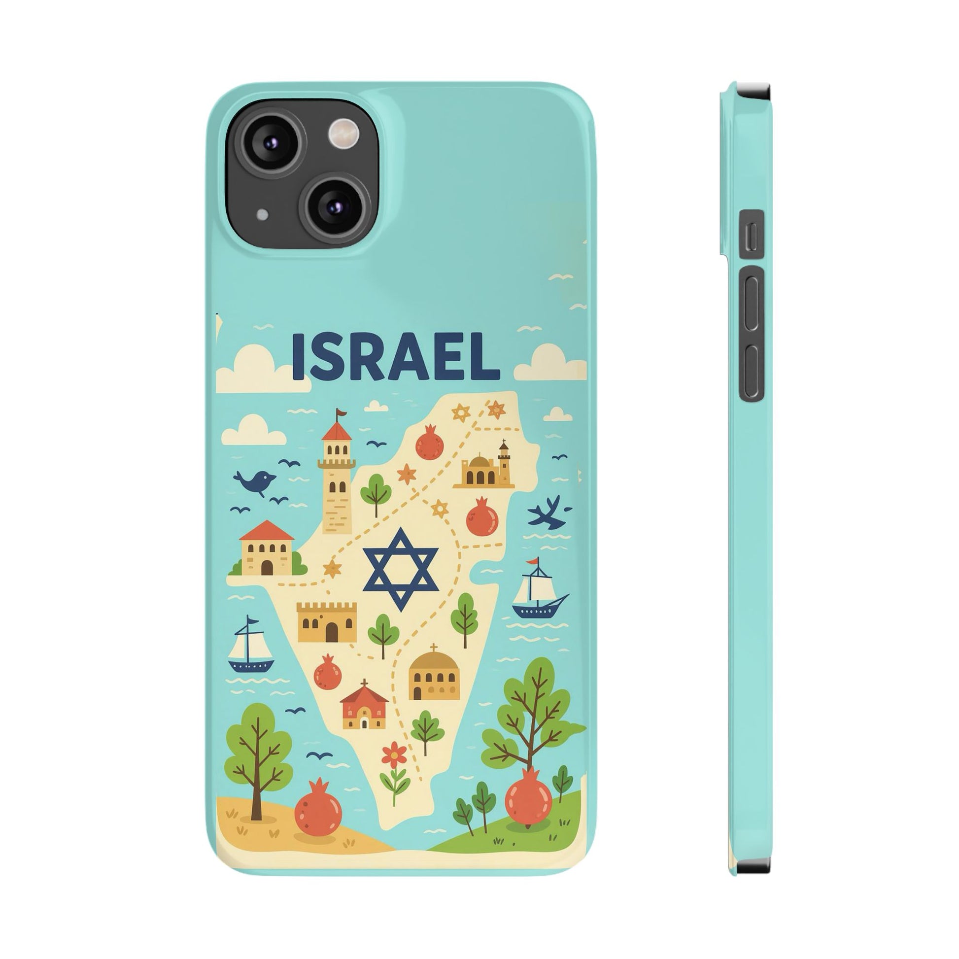 Map of Israel Slim Phone Cases - American Zionist