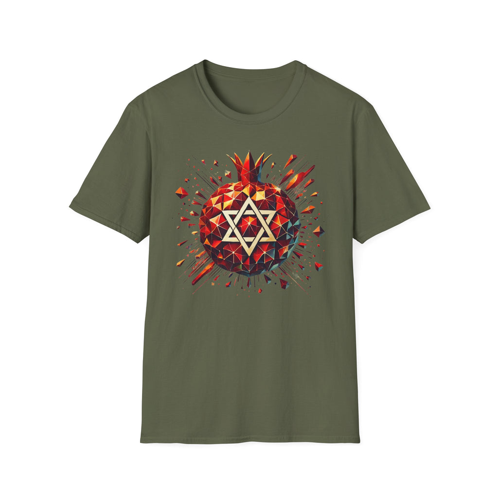 Pomegranate Star of David Unisex Softstyle T-Shirt - American Zionist