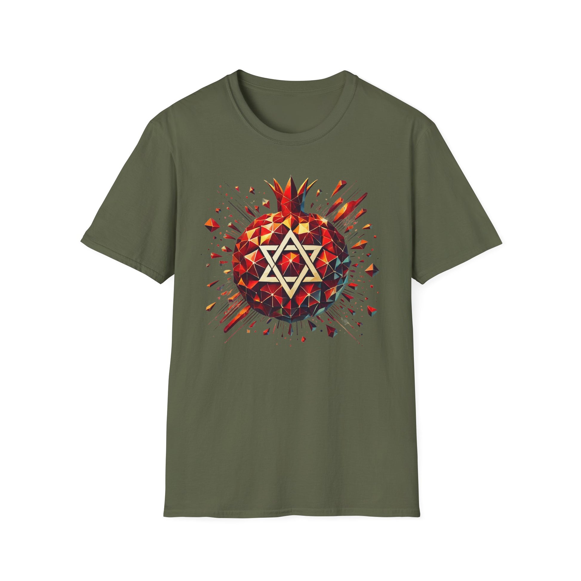 Pomegranate Star of David Unisex Softstyle T-Shirt - American Zionist