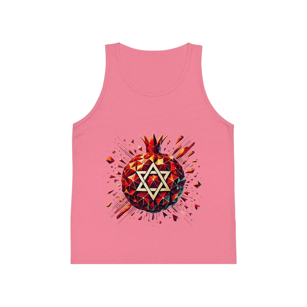 Pomegranate Star of David Kid's Jersey Tank Top - American Zionist