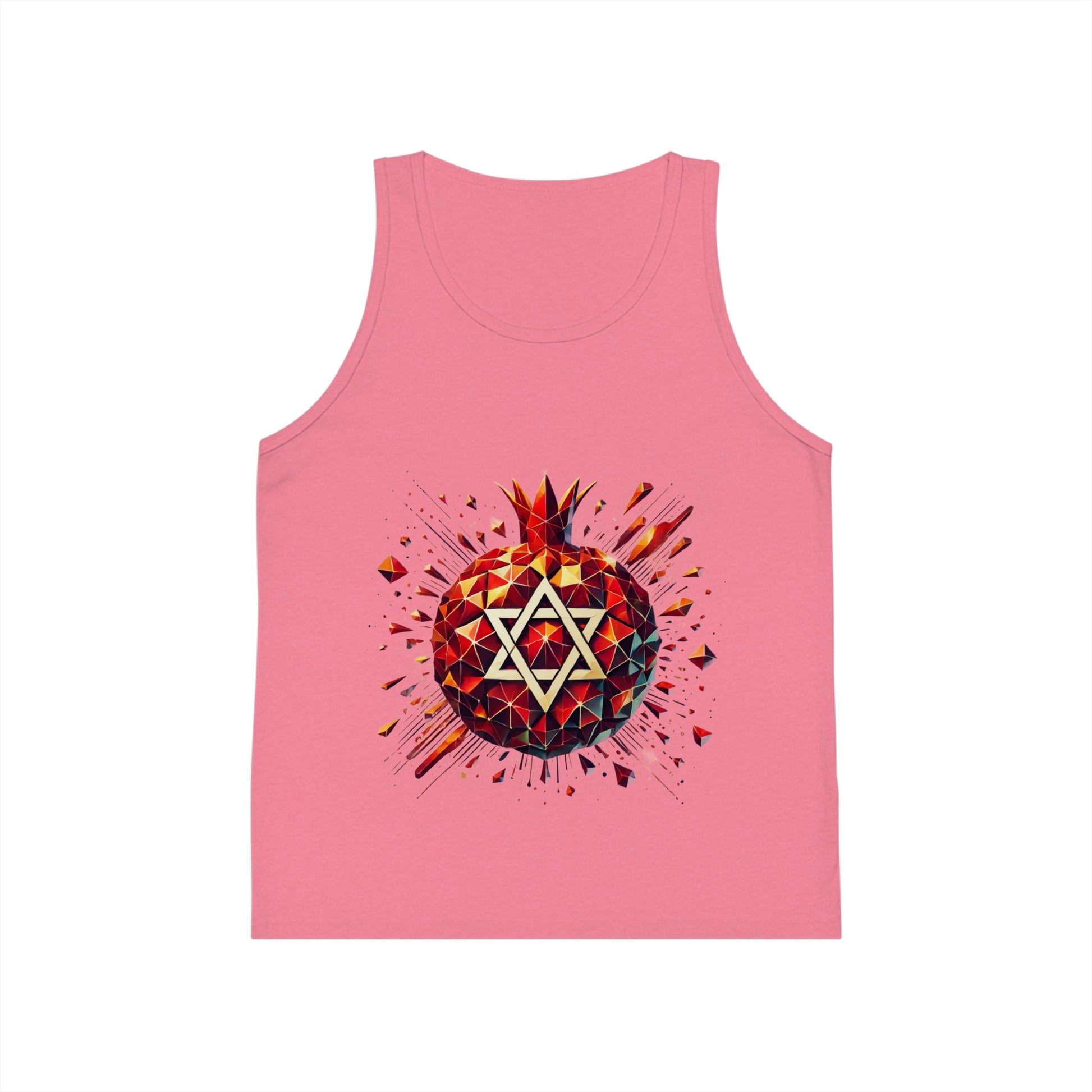 Pomegranate Star of David Kid's Jersey Tank Top - American Zionist