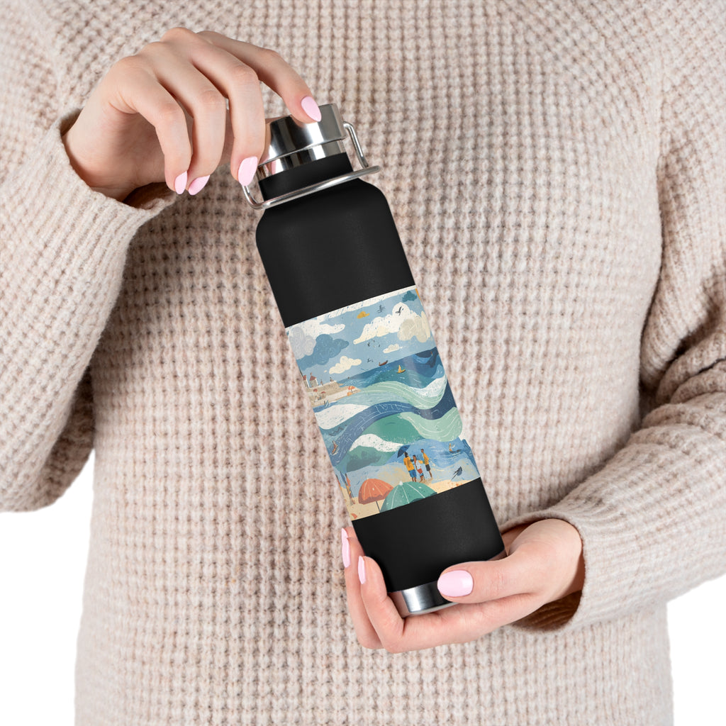 Tel Aviv Beach Copper Vacuum Insulated Bottle, 22oz - American Zionist