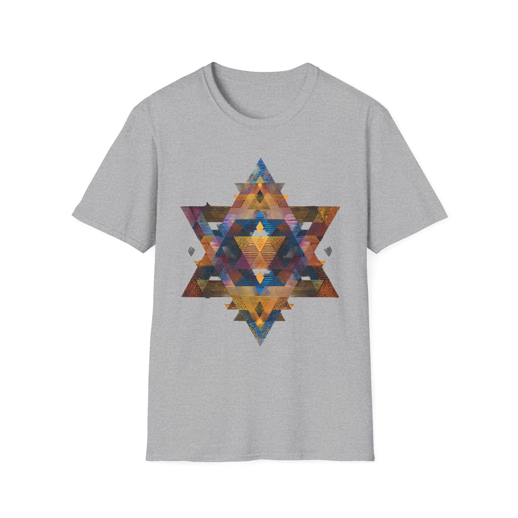 Star of David Geometric Unisex Softstyle T-Shirt - American Zionist