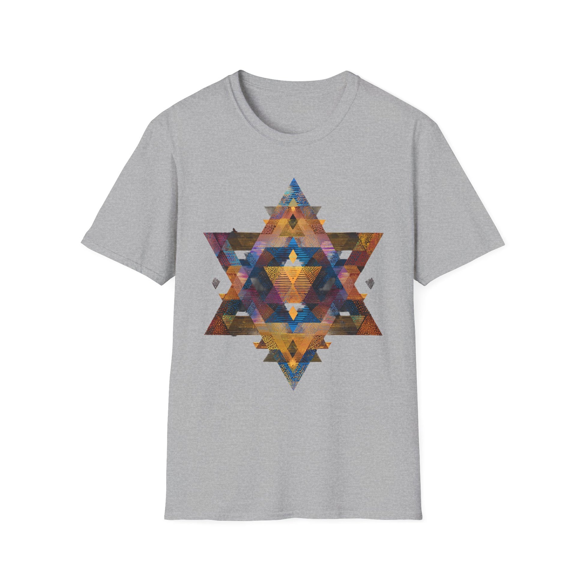 Star of David Geometric Unisex Softstyle T-Shirt - American Zionist