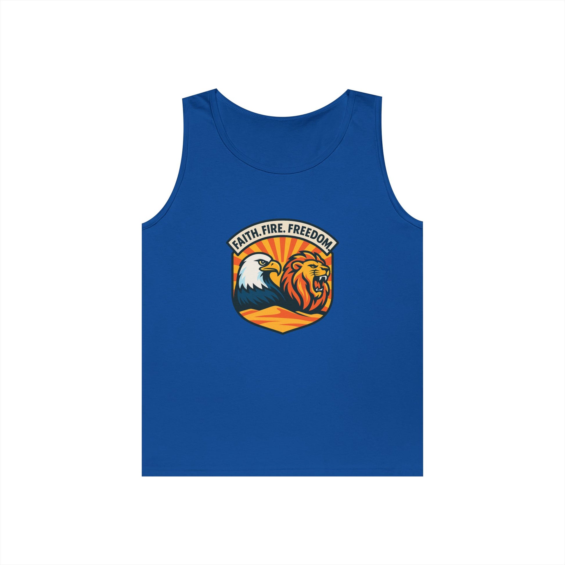 Lions Eagles Rise Unisex Heavy Cotton Tank Top - American Zionist