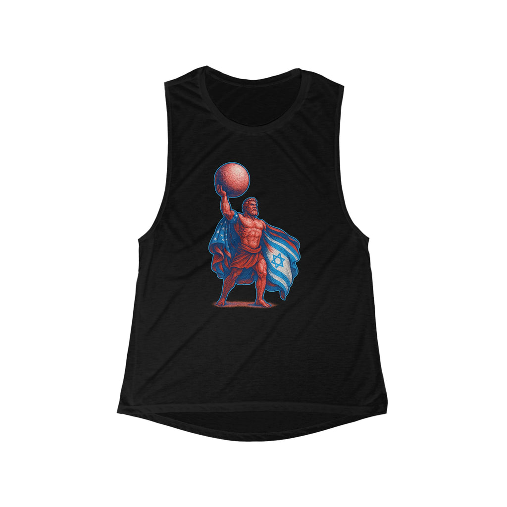 Patriot Hercules Women's Flowy Scoop Muscle Tank - American Zionist