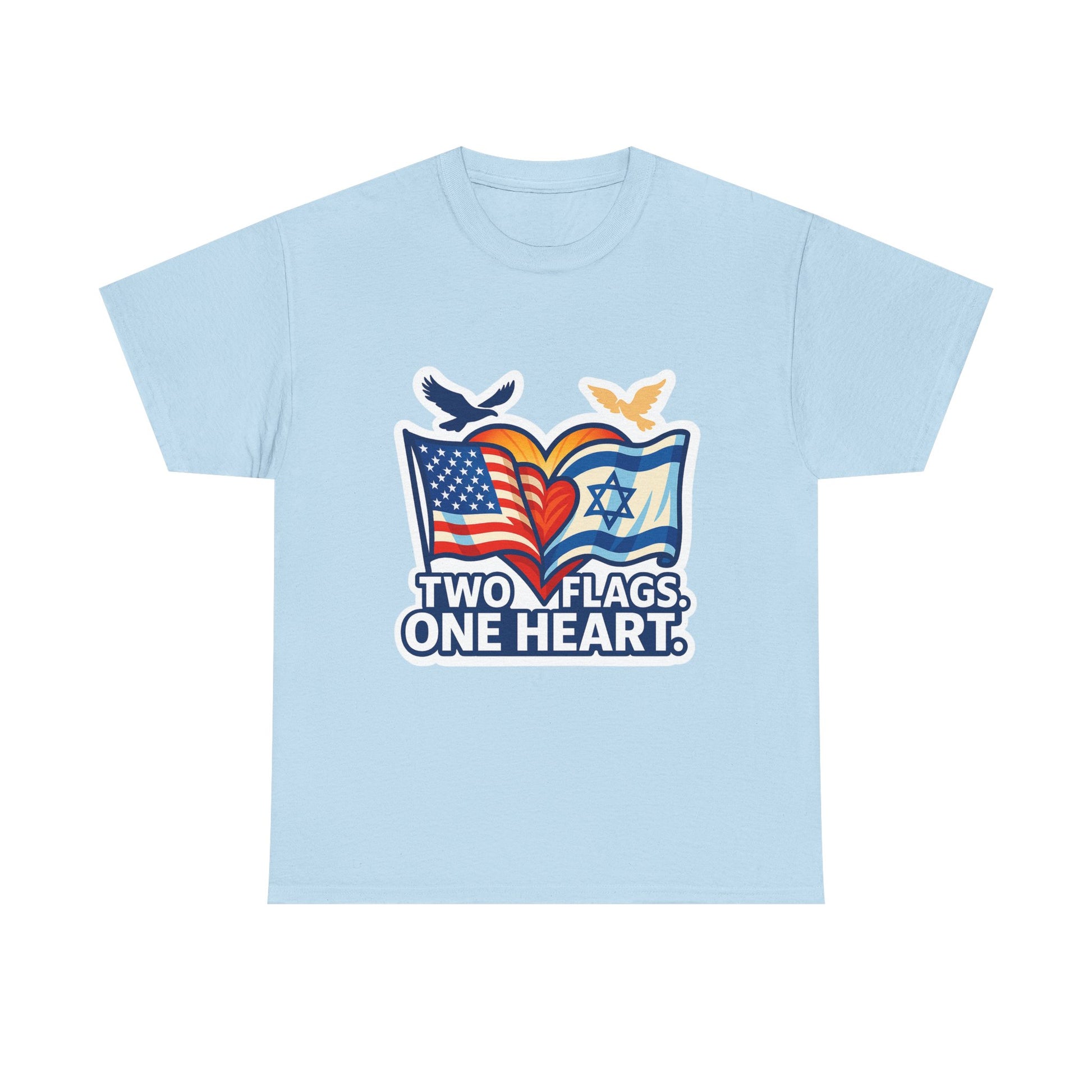 Two Flags One Heart Unisex Heavy Cotton Tee - American Zionist