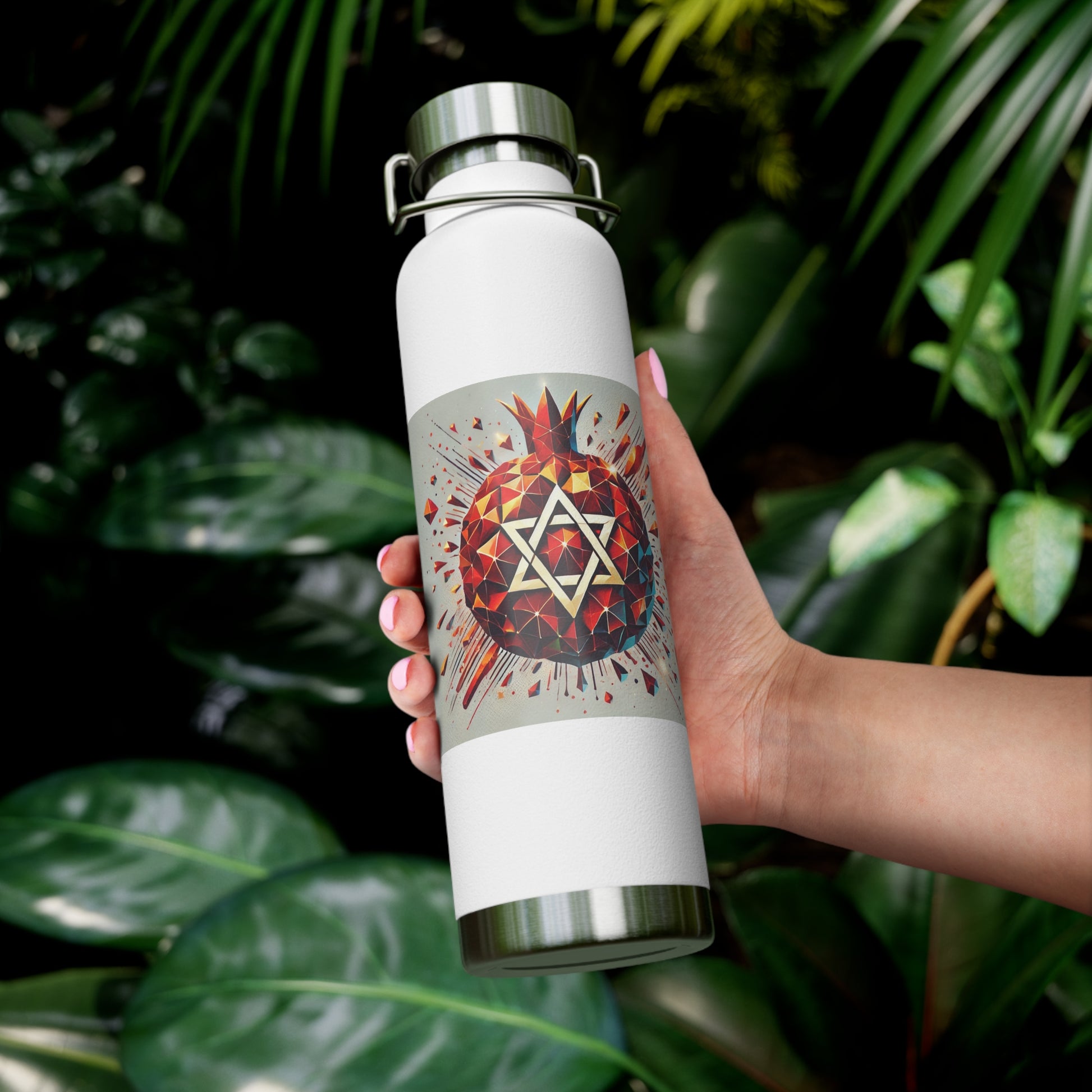 Pomegranate Star of David Copper Vacuum Insulated Bottle, 22oz - American Zionist