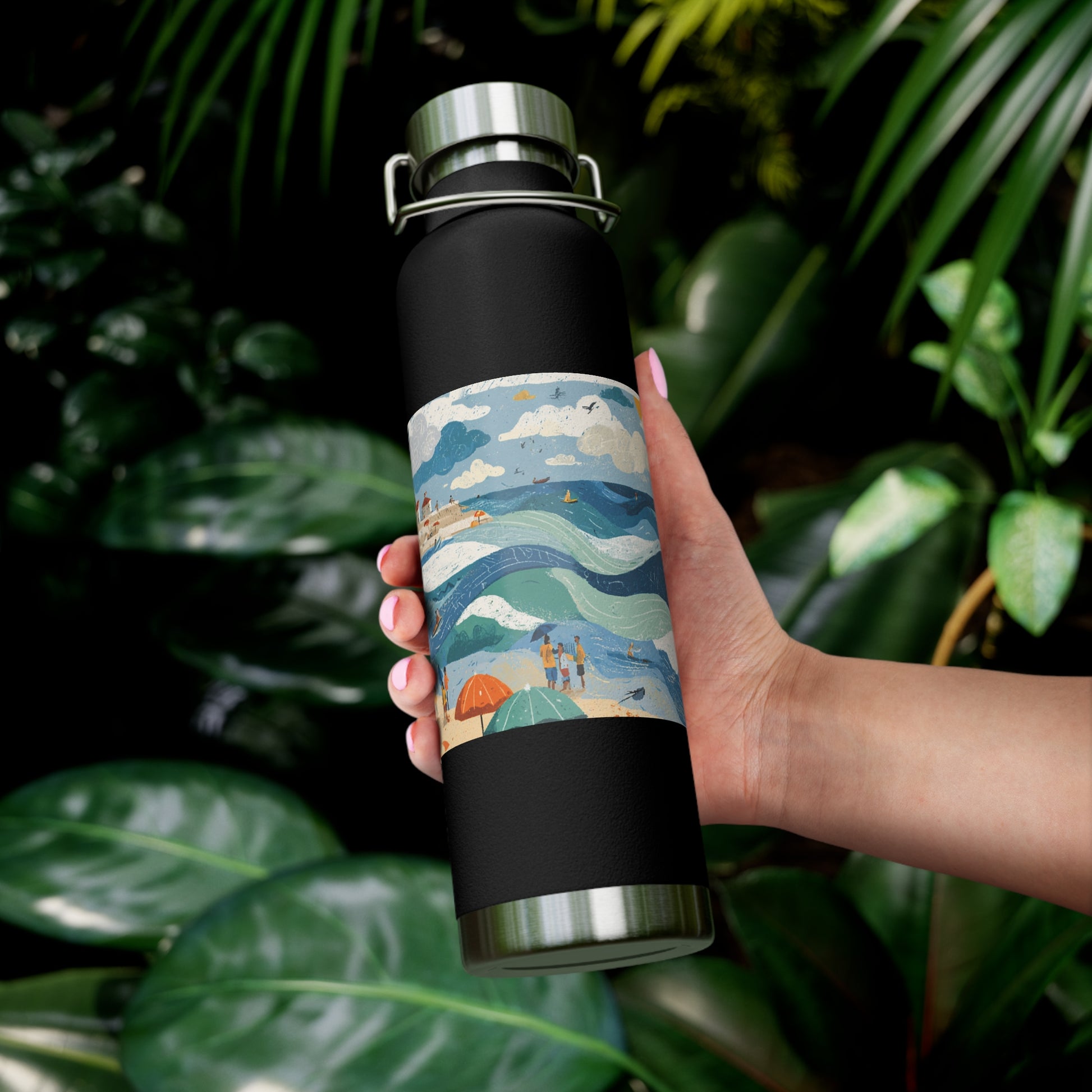 Tel Aviv Beach Copper Vacuum Insulated Bottle, 22oz - American Zionist