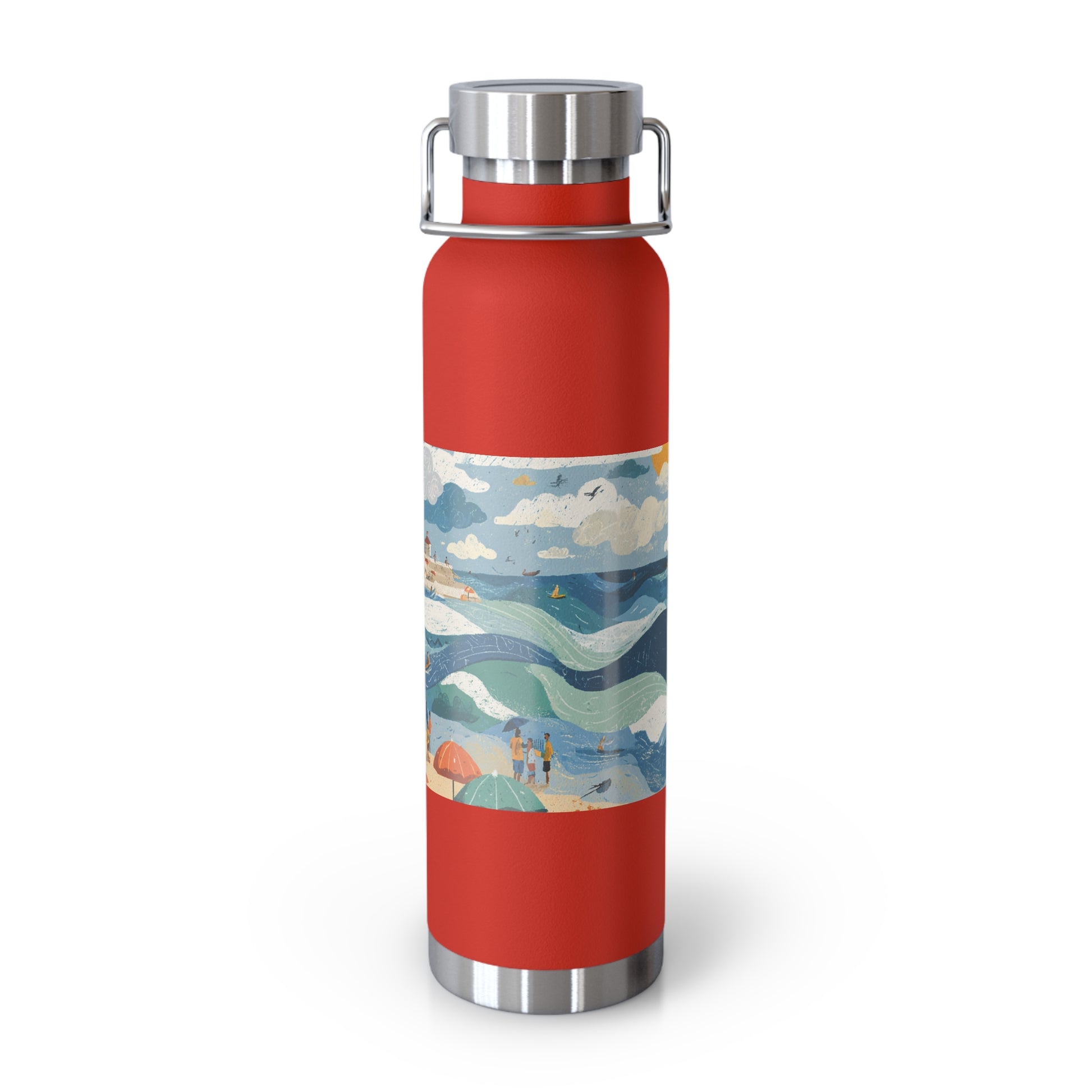 Tel Aviv Beach Copper Vacuum Insulated Bottle, 22oz - American Zionist