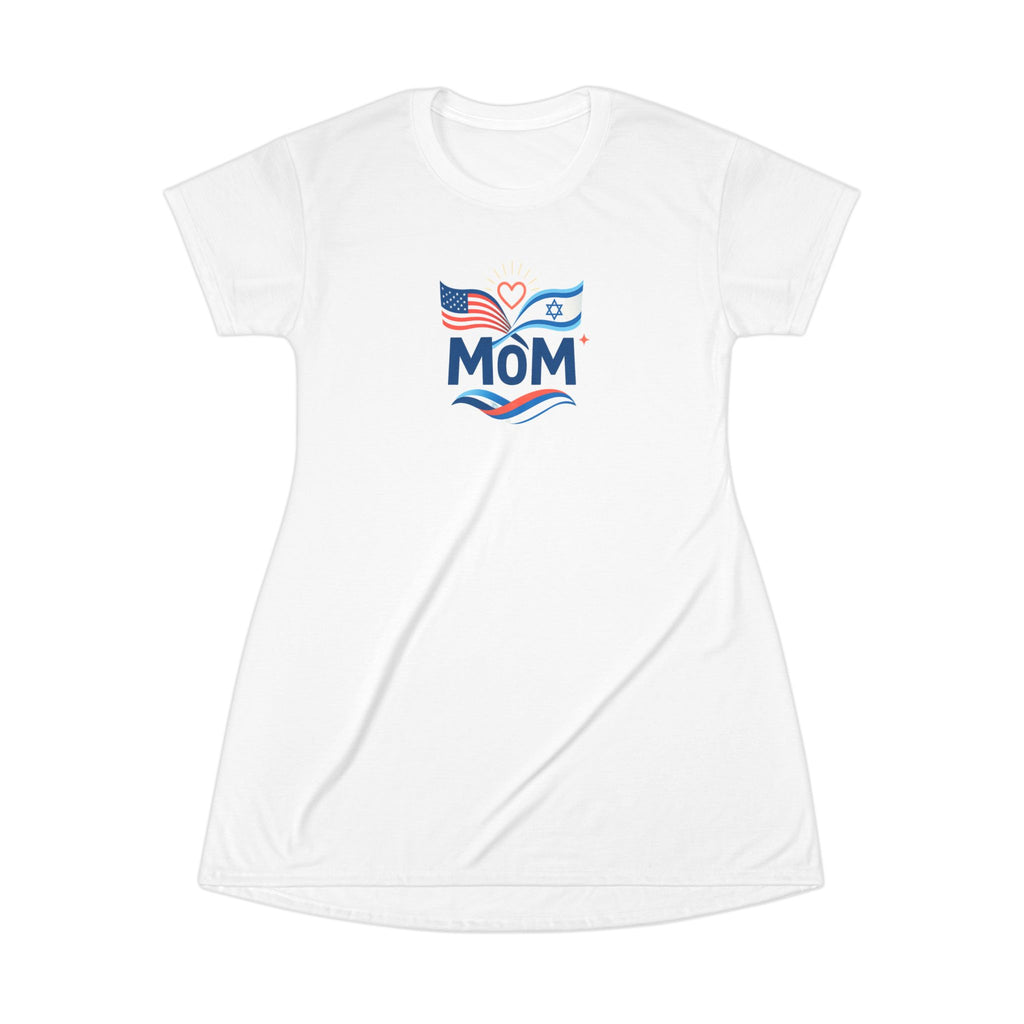 Patriotic Mom T-Shirt Dress (AOP) - American Zionist