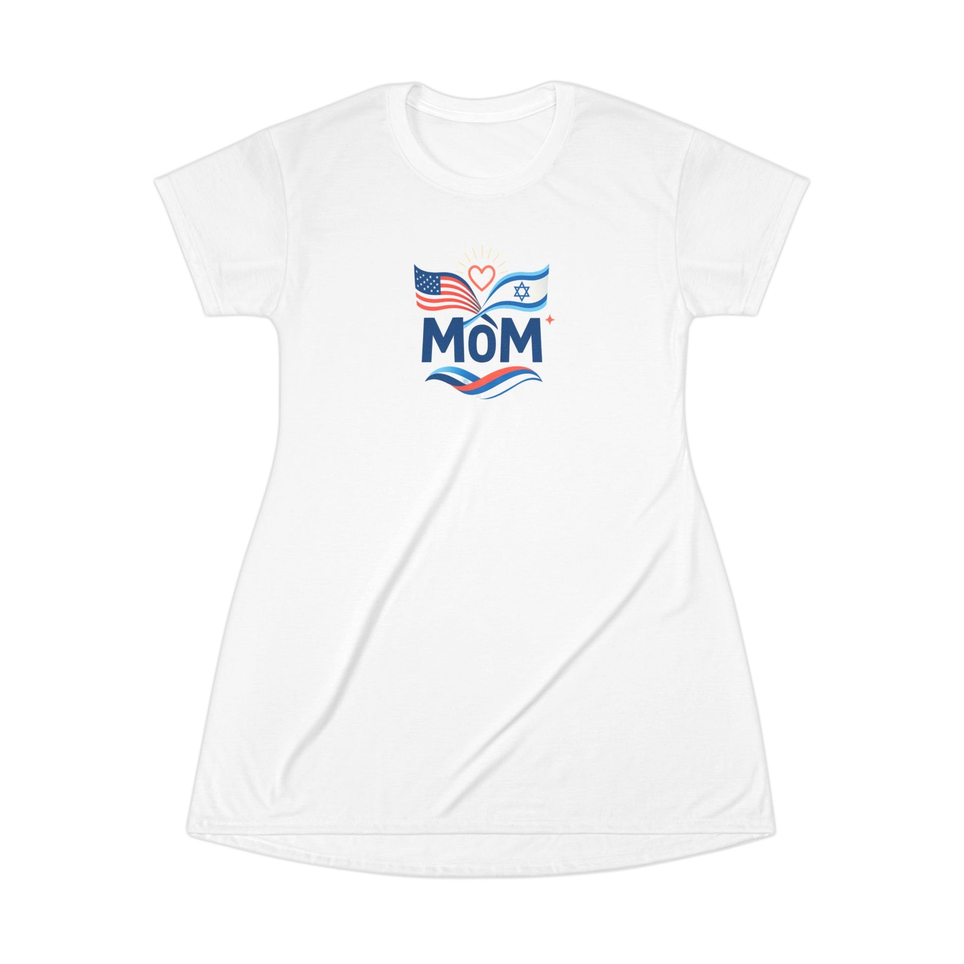 Patriotic Mom T-Shirt Dress (AOP) - American Zionist