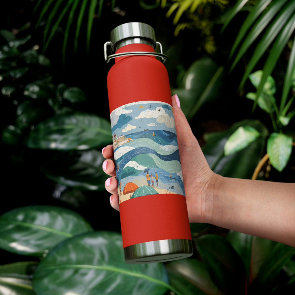 Tel Aviv Beach Copper Vacuum Insulated Bottle, 22oz - American Zionist