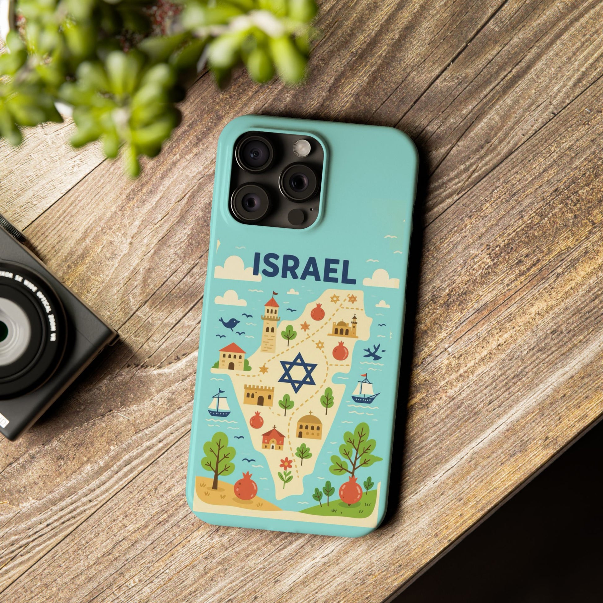 Map of Israel Slim Phone Cases - American Zionist