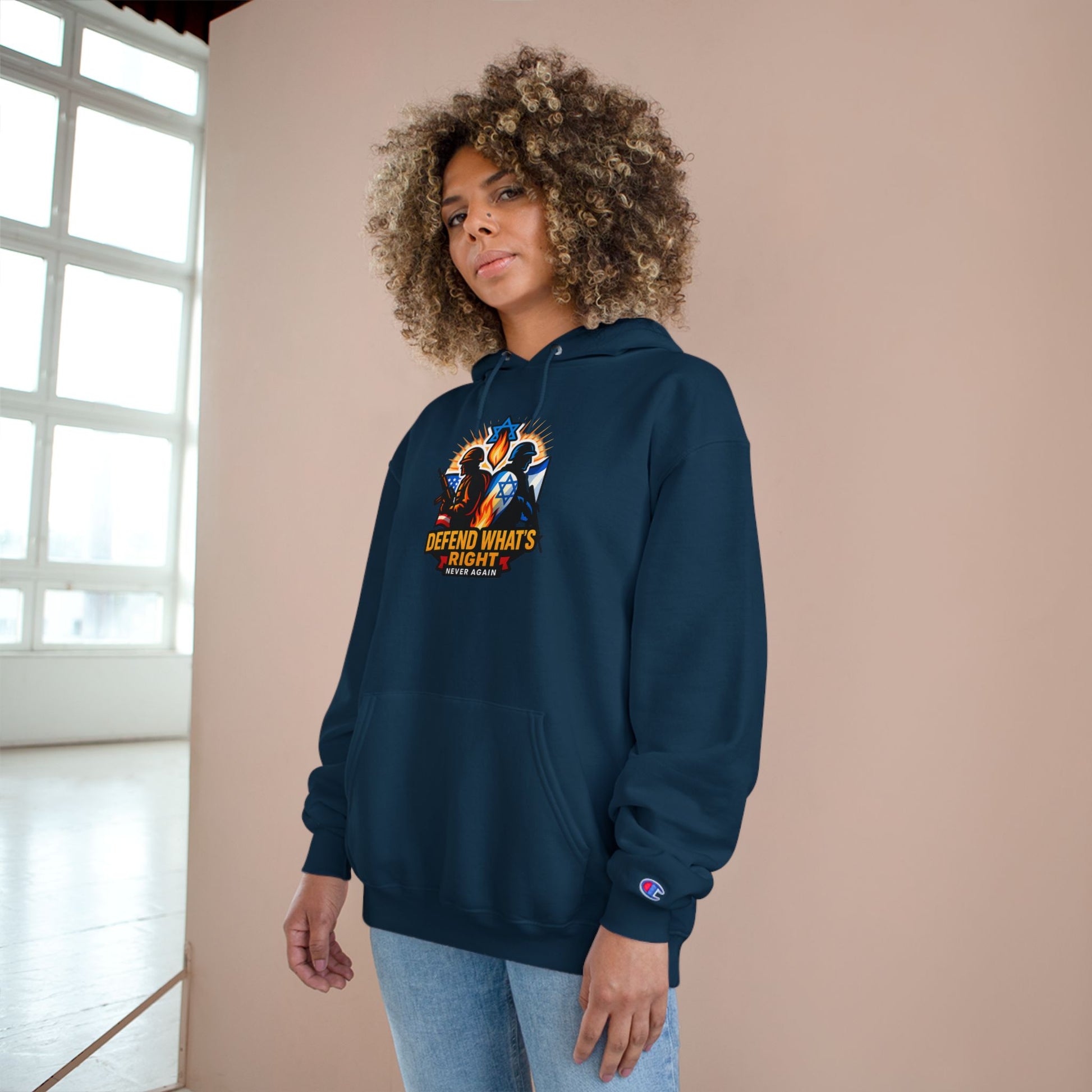 Defend What's Right Champion Hoodie - American Zionist