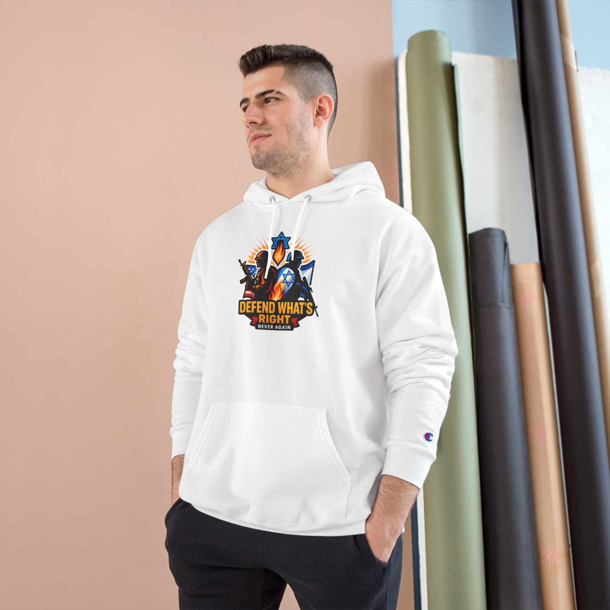 Defend What's Right Champion Hoodie - American Zionist