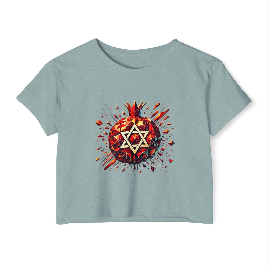 Pomegranate Star of David Women's Festival Crop Top - American Zionist
