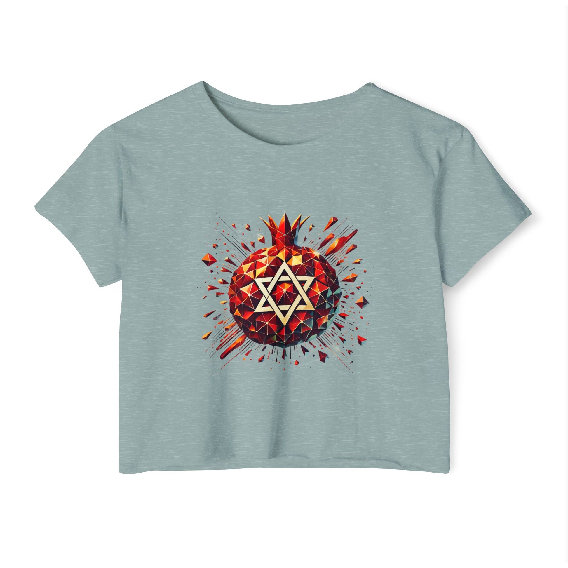 Pomegranate Star of David Women's Festival Crop Top - American Zionist
