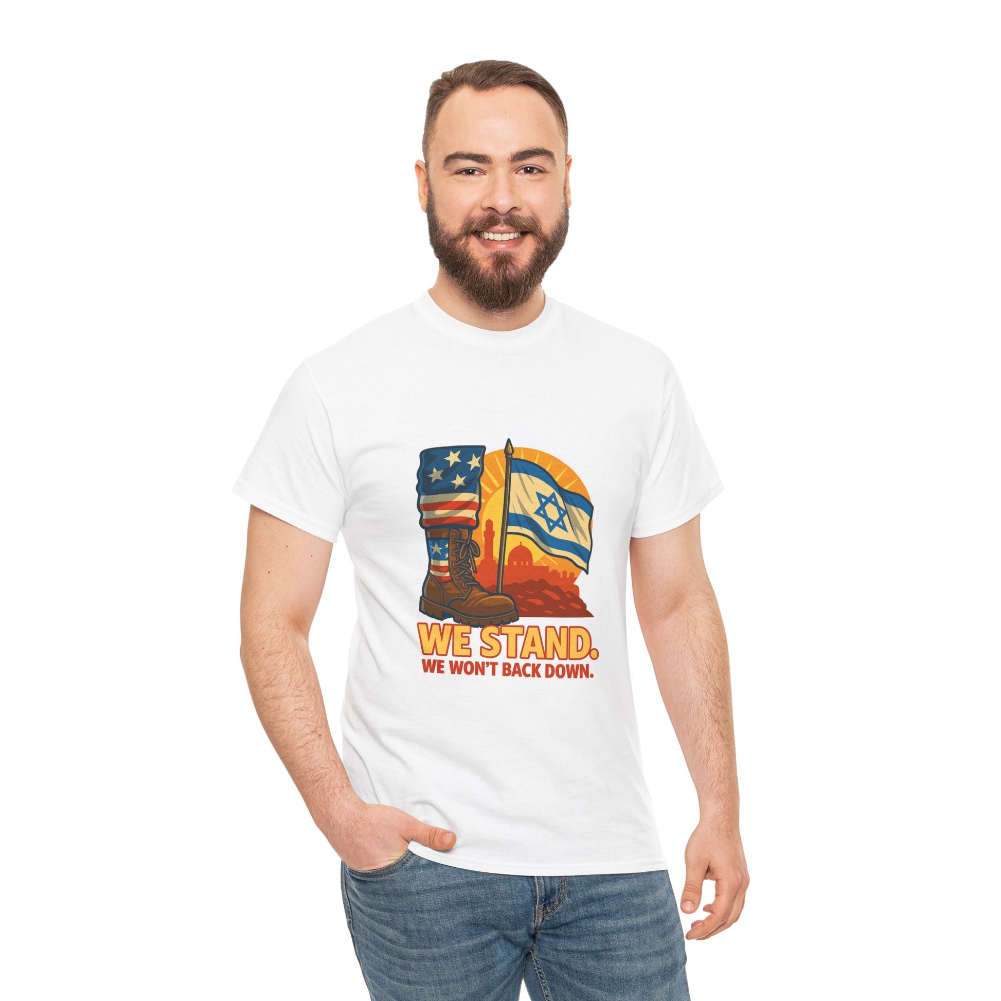 We Stand Unisex Heavy Cotton Tee - American Zionist