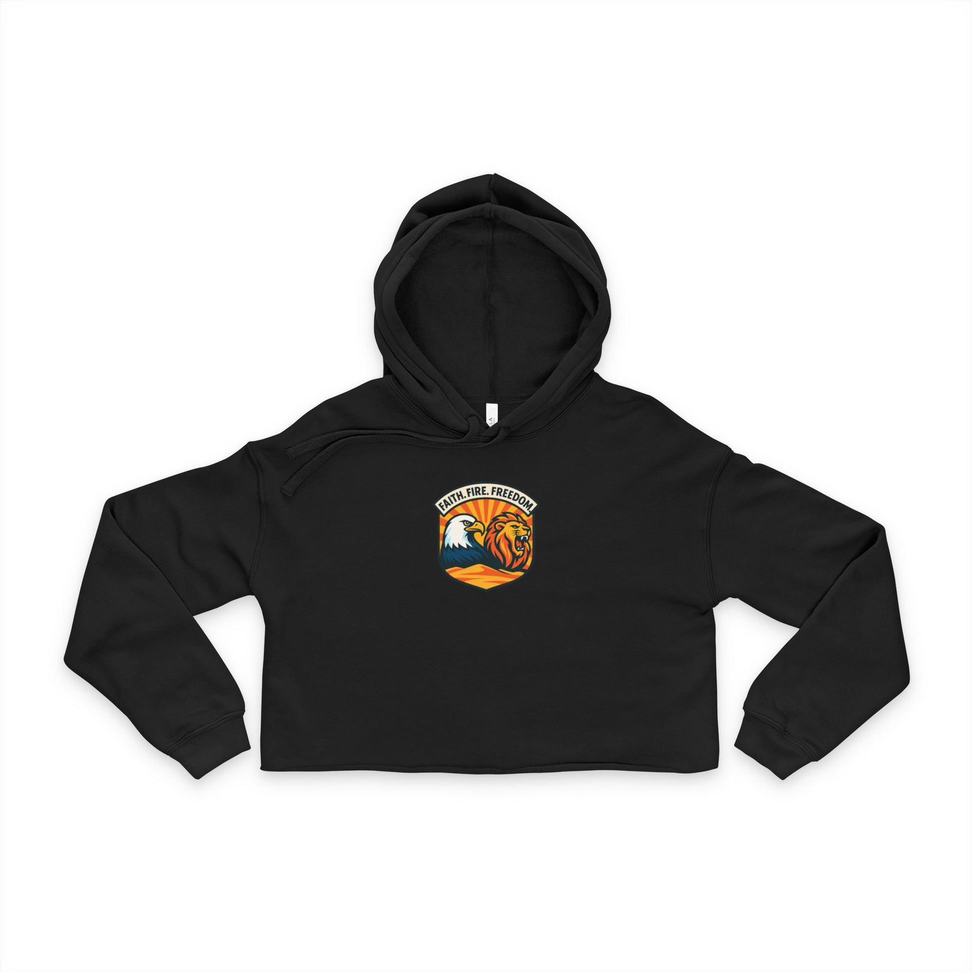 Lions Eagles Rise Women's Cropped Hoodie - American Zionist