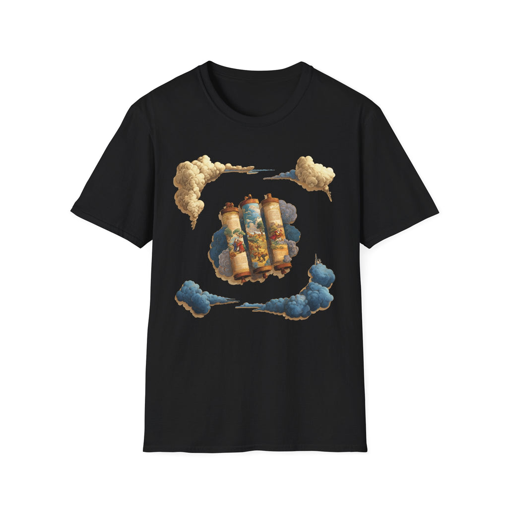 Cloudy Scroll of Moses Unisex Softstyle T-Shirt - American Zionist