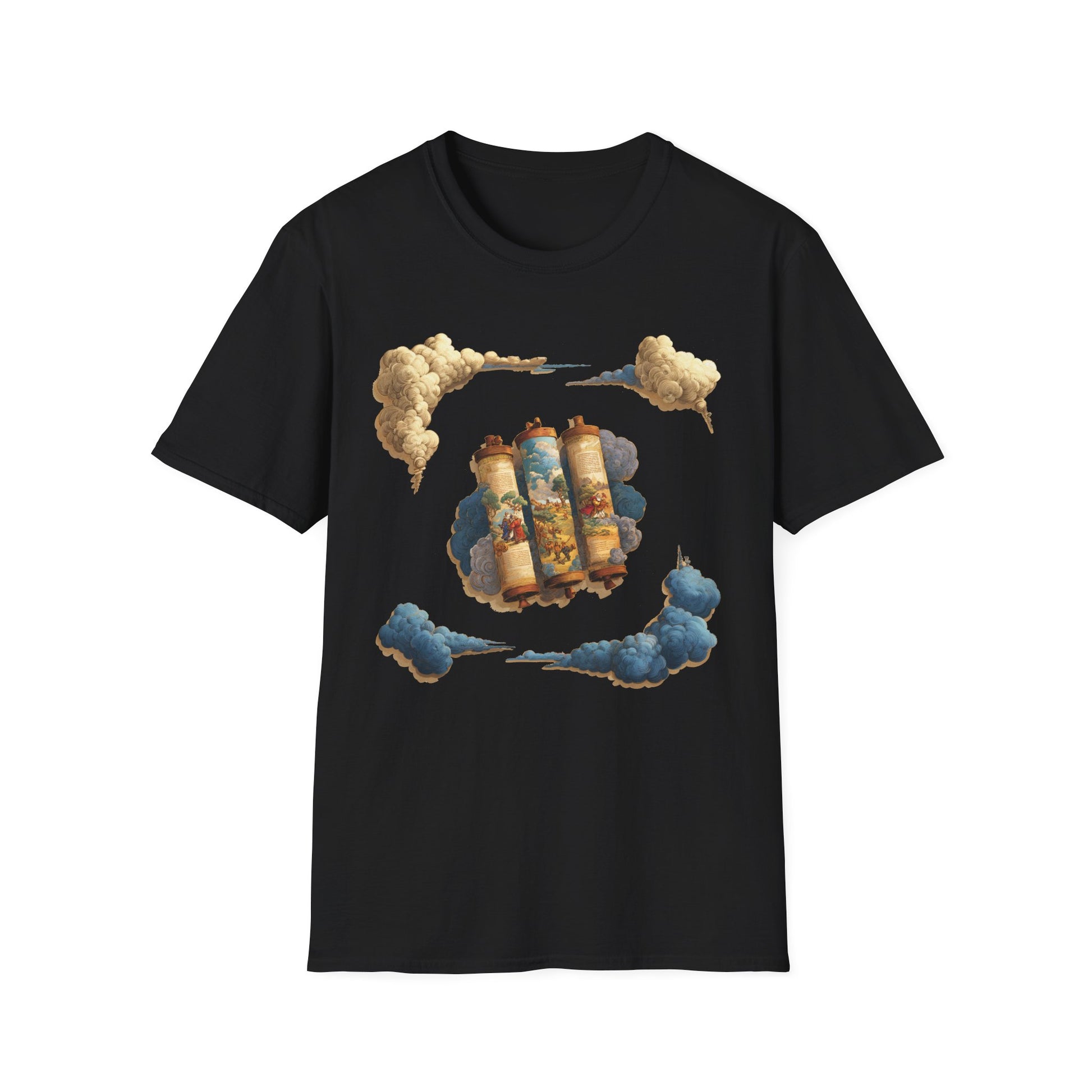 Cloudy Scroll of Moses Unisex Softstyle T-Shirt - American Zionist