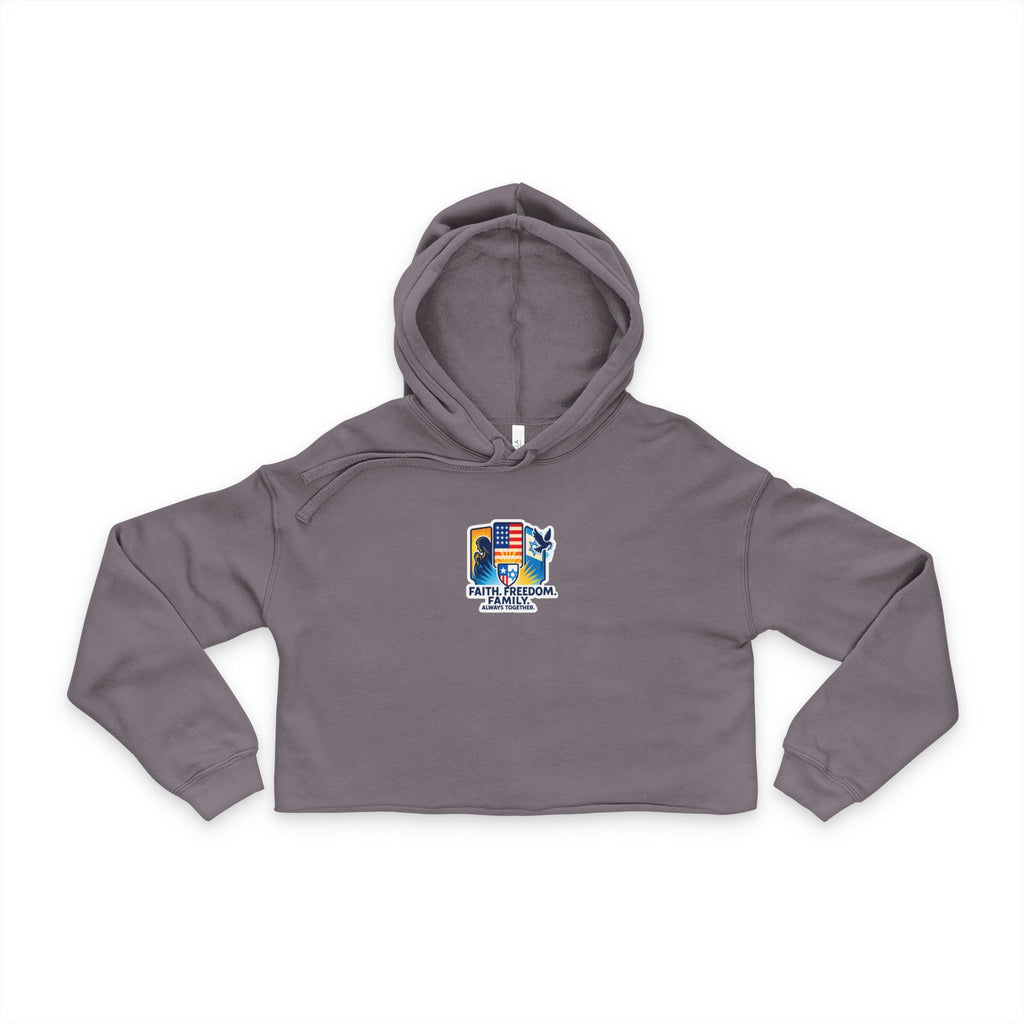 Faith Freedom Family Women's Cropped Hoodie - American Zionist