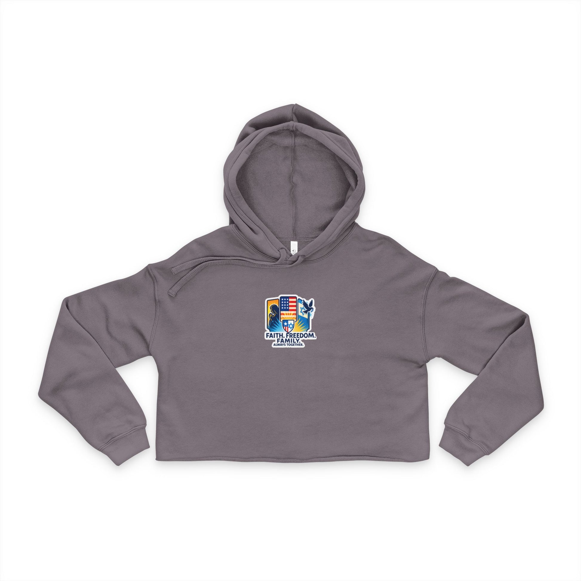 Faith Freedom Family Women's Cropped Hoodie - American Zionist