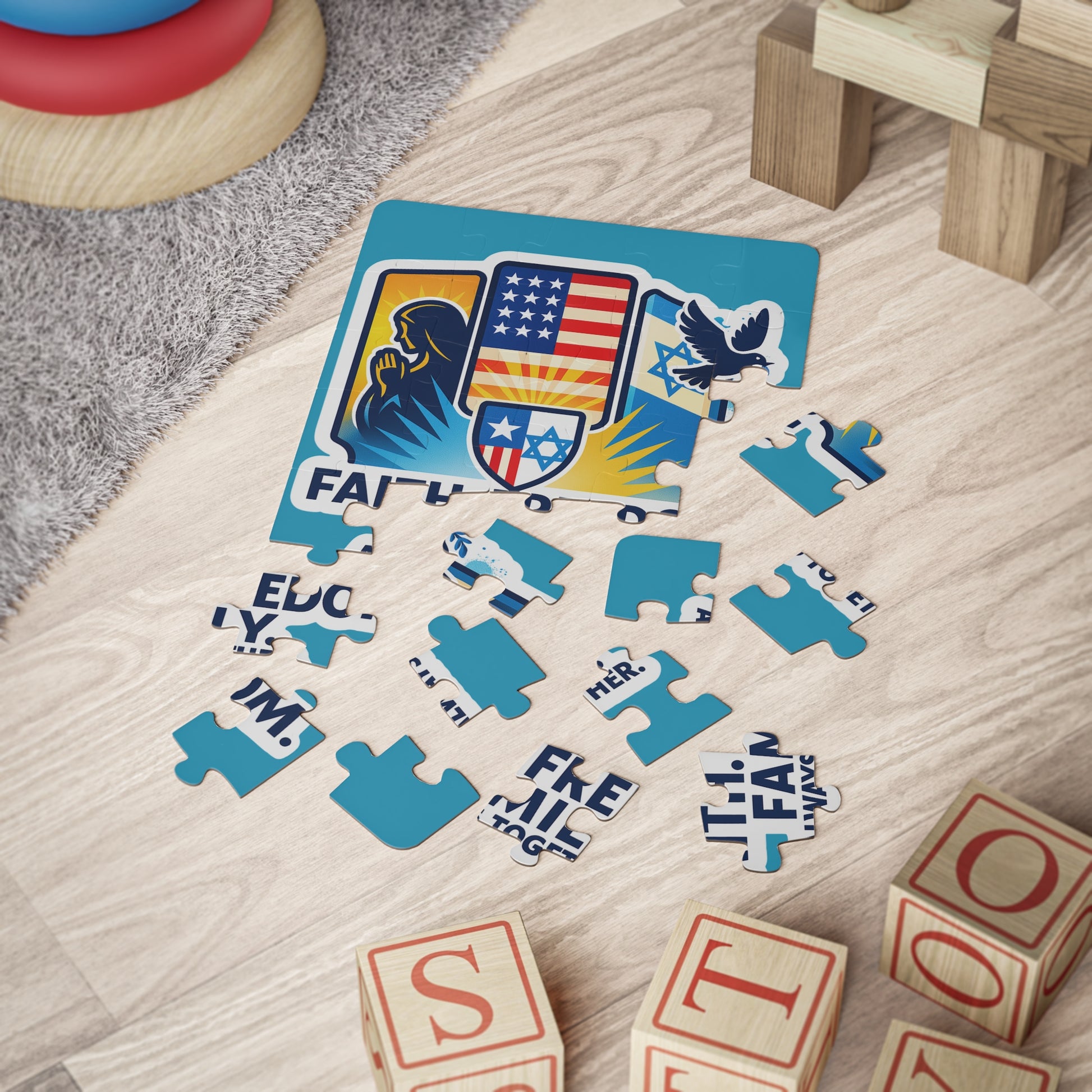 Faith Freedom Family Kids' Puzzle, 30 - Piece - American Zionist