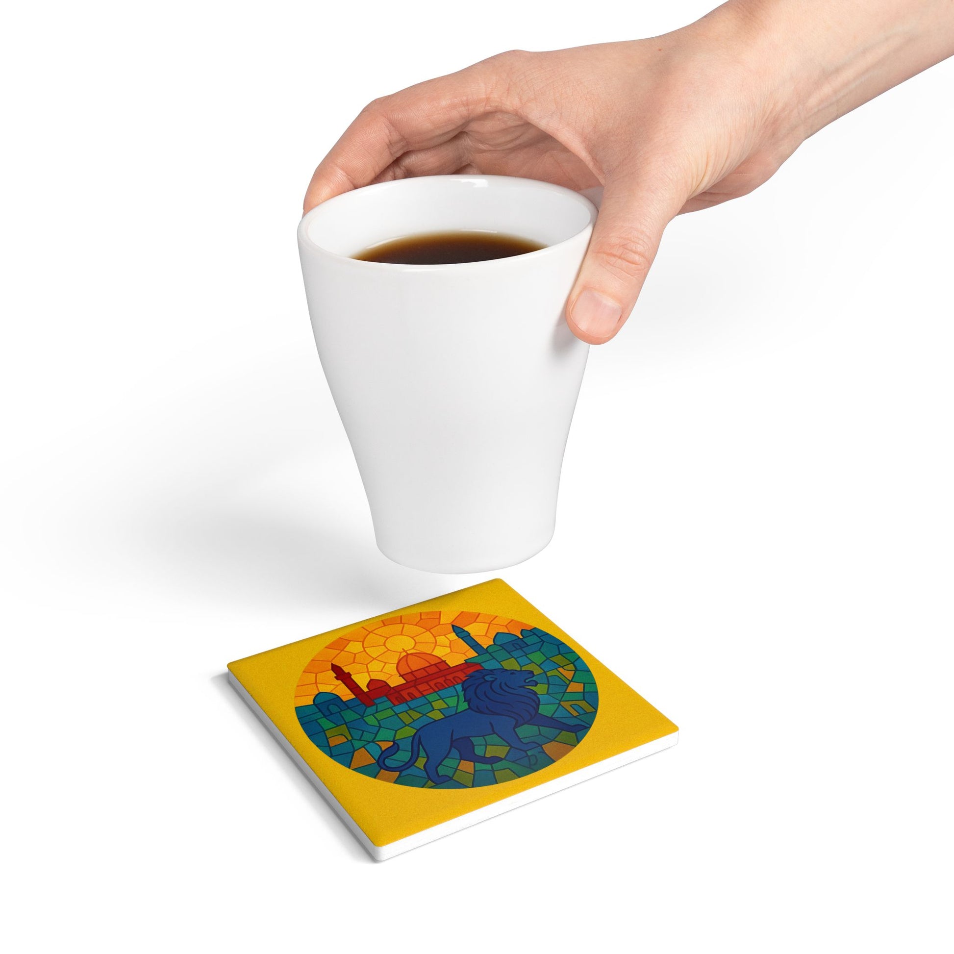 Guardian Of The City Ceramic Coaster - American Zionist