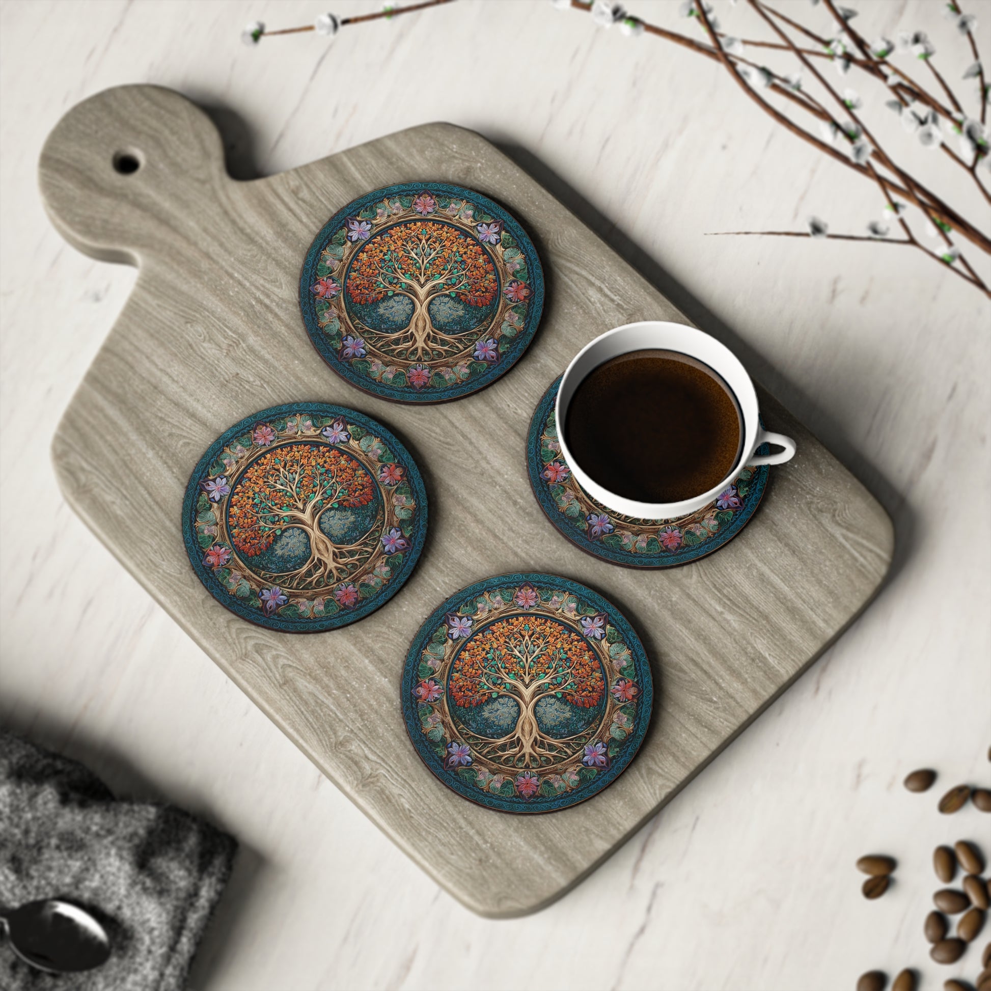 Blossoming Seasons Coasters - American Zionist