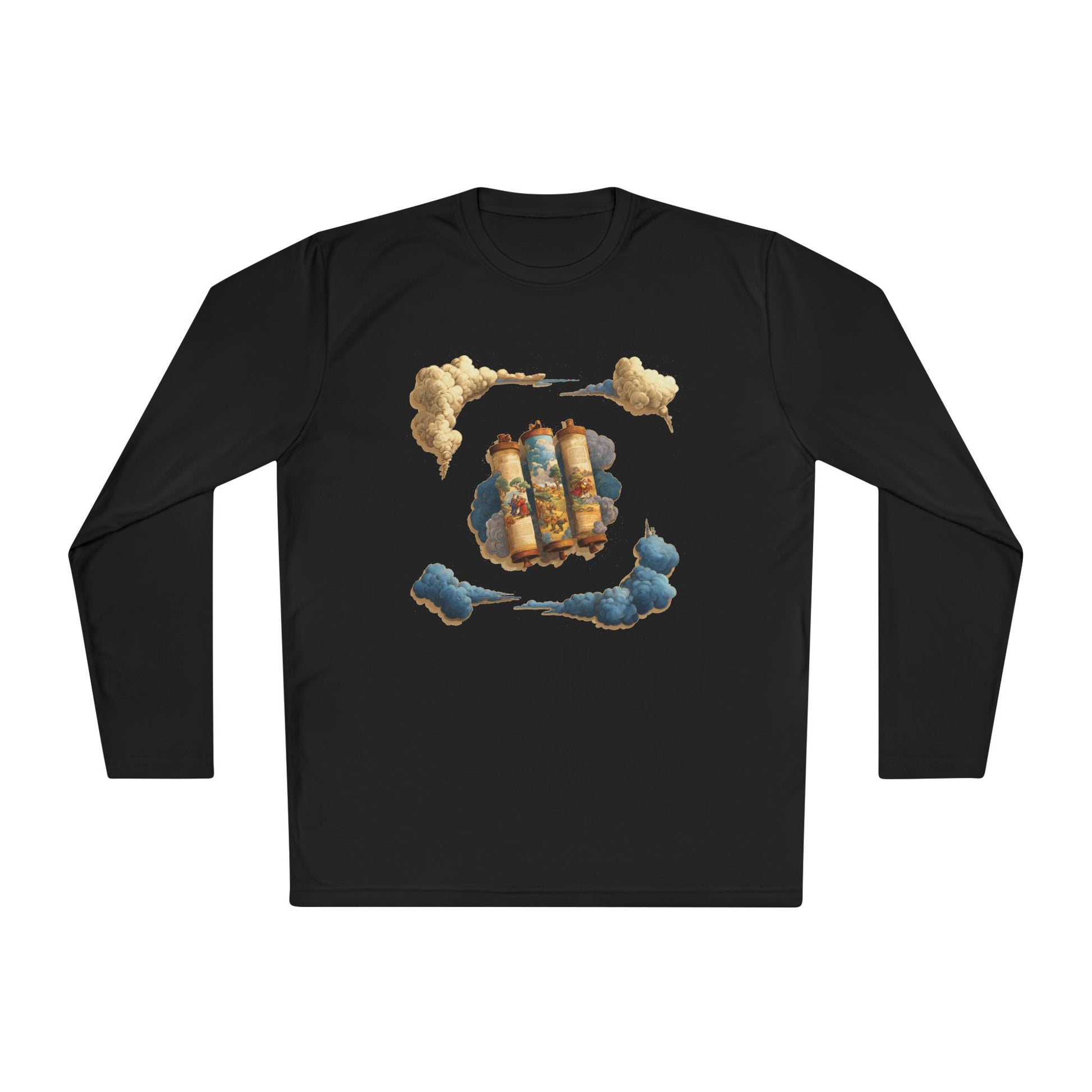 Cloudy Scroll of Moses Unisex Lightweight Long Sleeve Tee - American Zionist