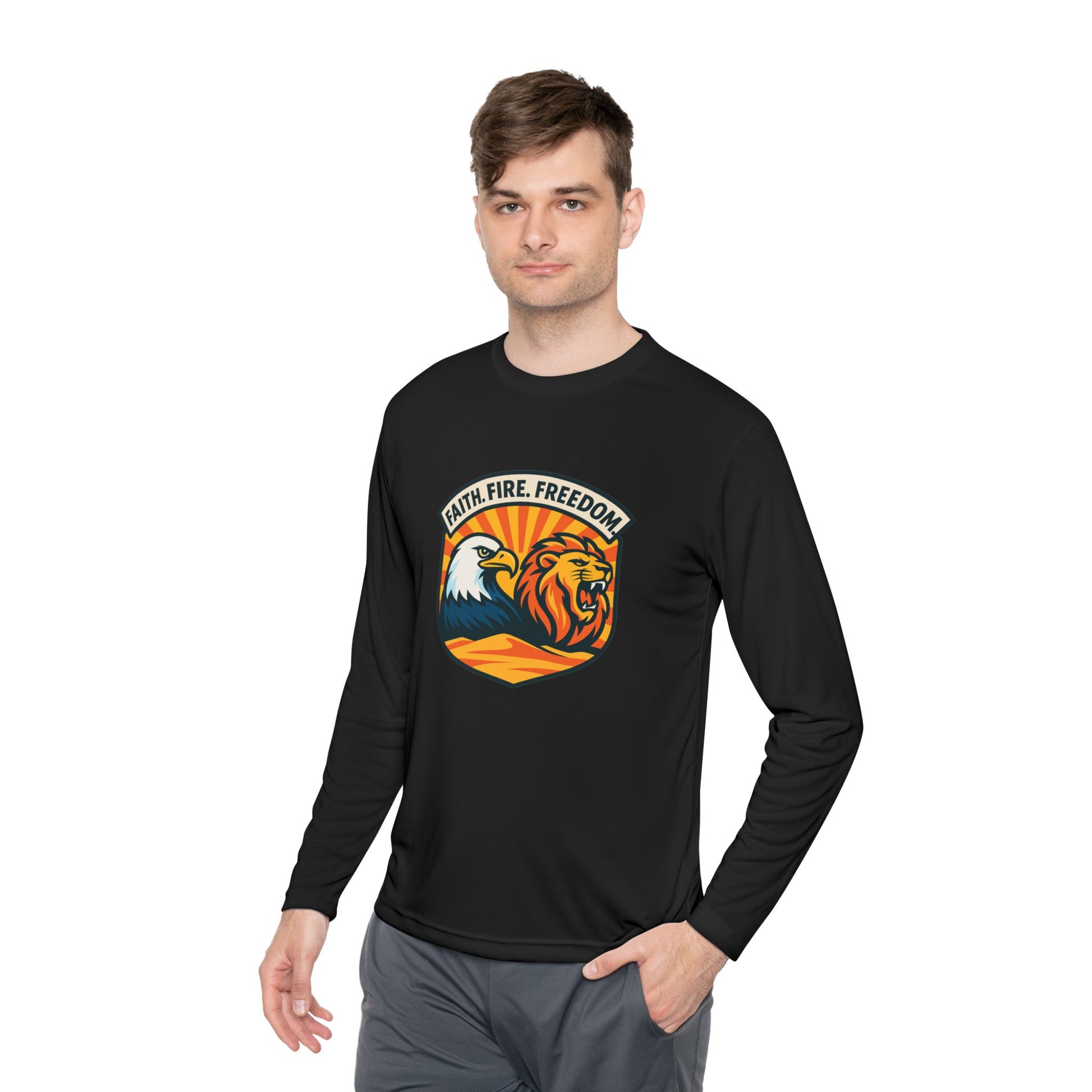 Lions Eagles Rise Unisex Lightweight Long Sleeve Tee - American Zionist