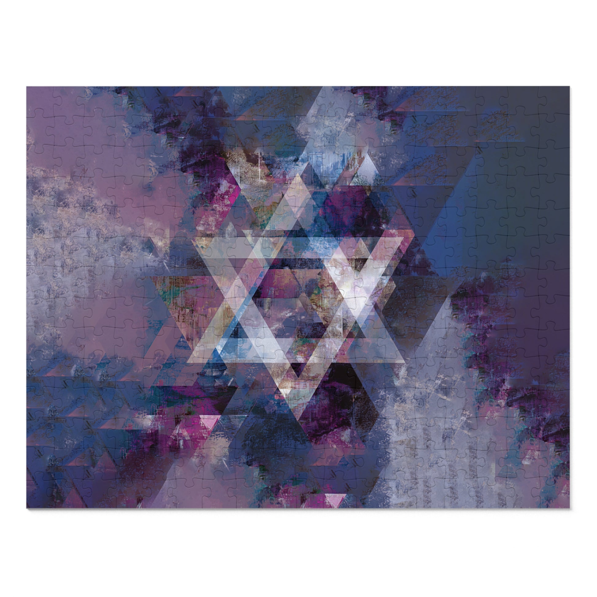 Abstract Star of David Jigsaw Puzzle with Tin - American Zionist