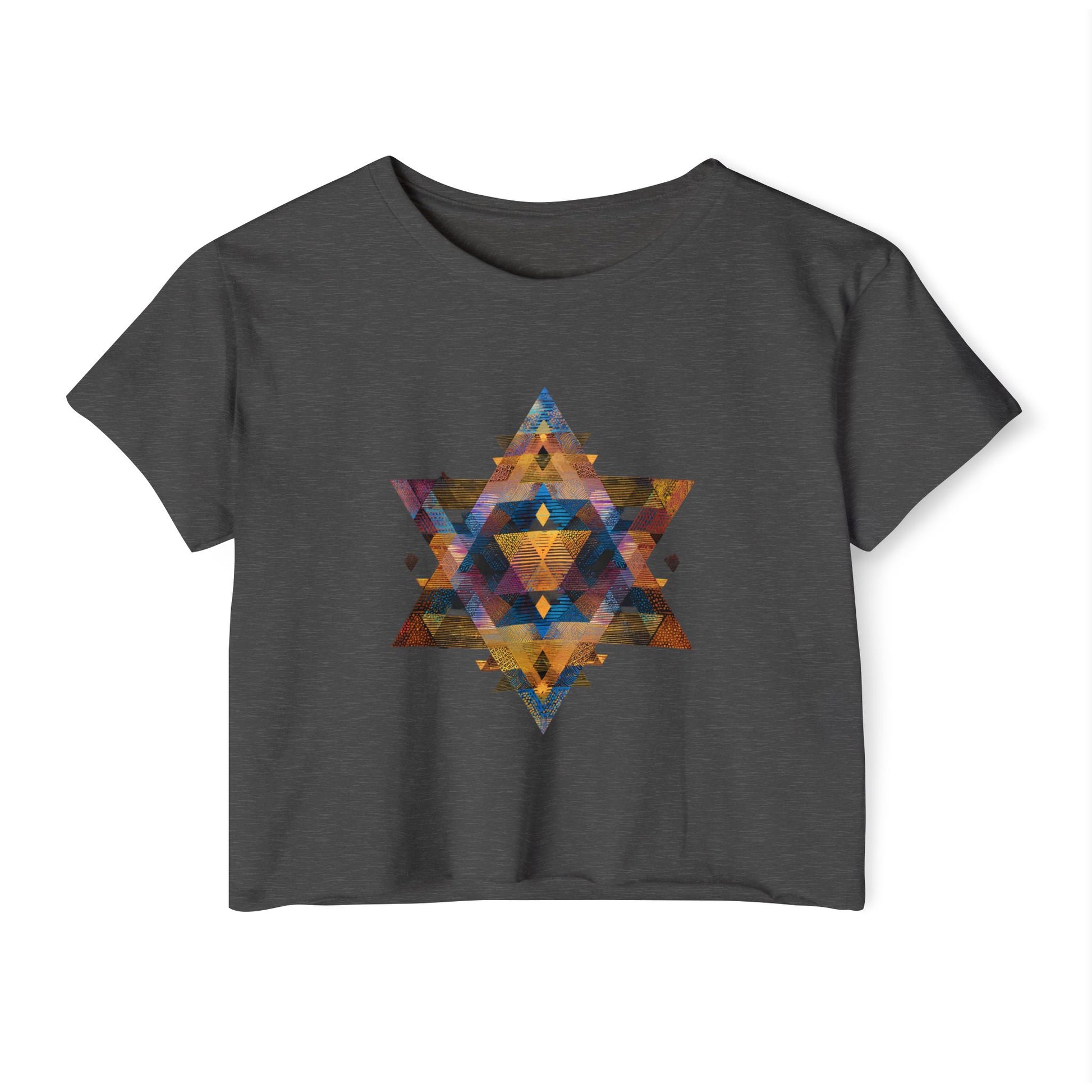 Star of David Geometric Women's Festival Crop Top - American Zionist