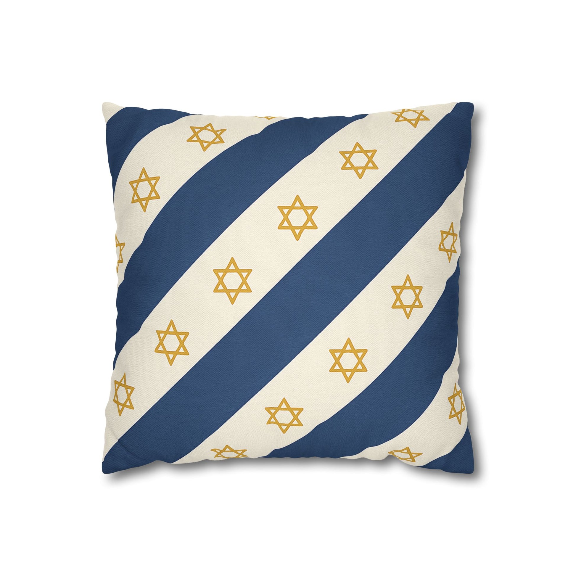 Israel Regalia Stripe Spun Polyester Square Pillowcase - American Zionist