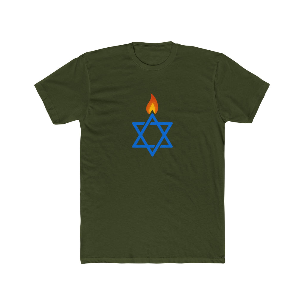 Fire Stars Of David Unisex Cotton Crew Tee - American Zionist